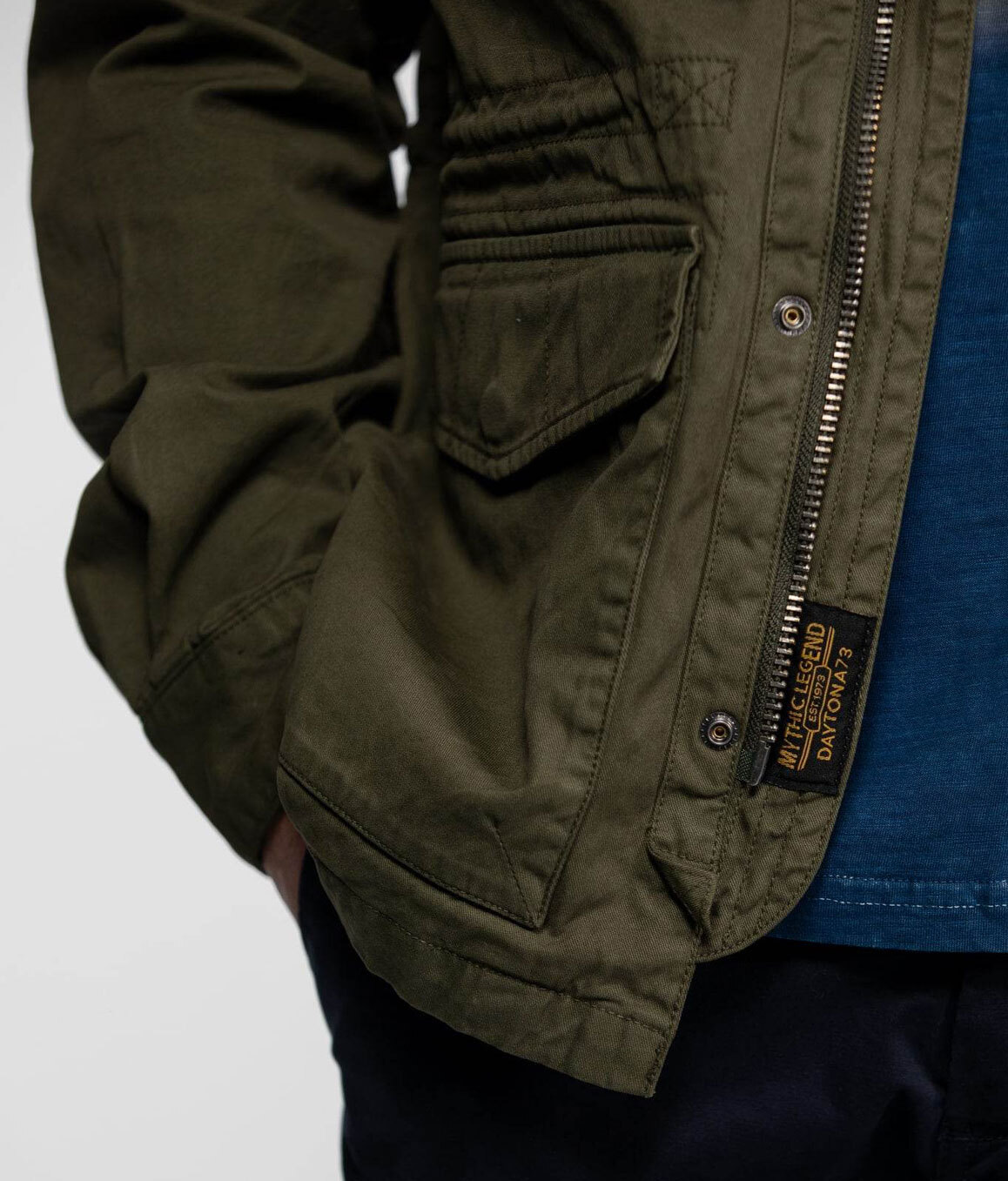 Vêtement en cuir Veste, parka & doudoune textile kaki