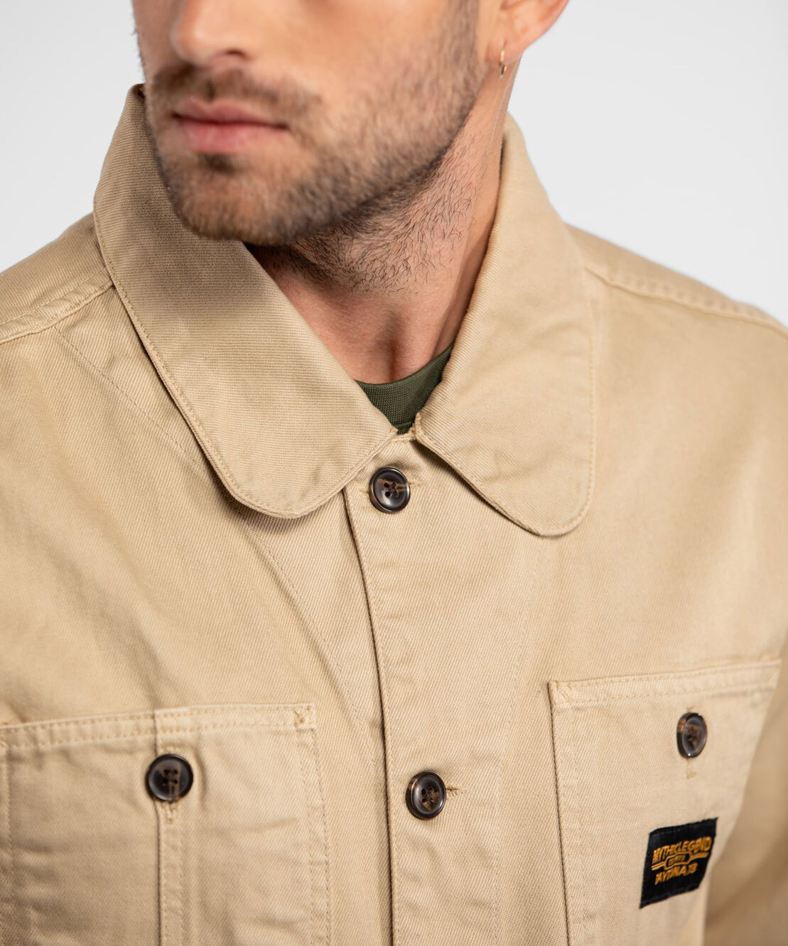 Vêtement en cuir Veste, parka & doudoune textile beige