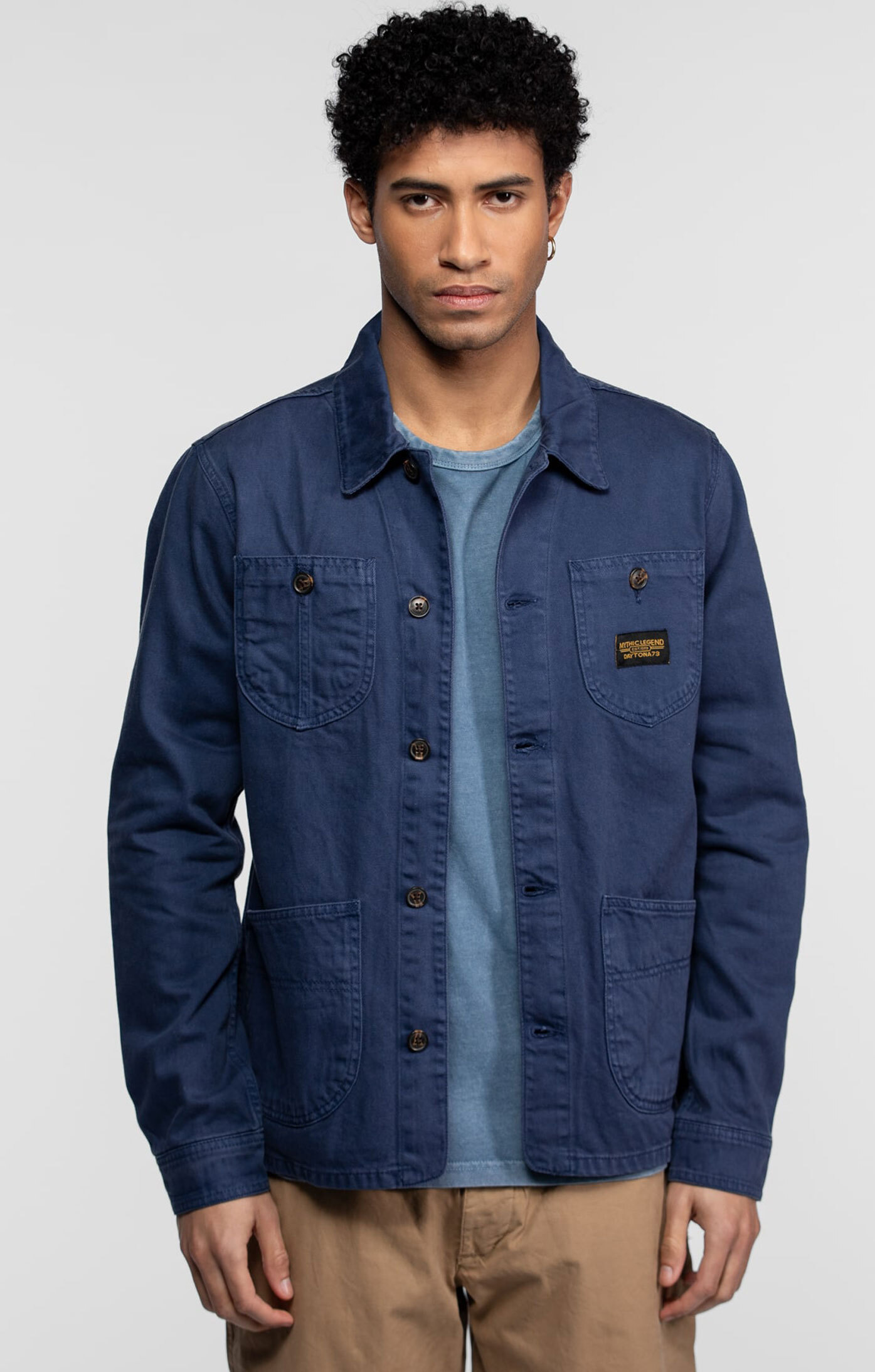 Vêtement en cuir Veste, parka & doudoune textile bleu