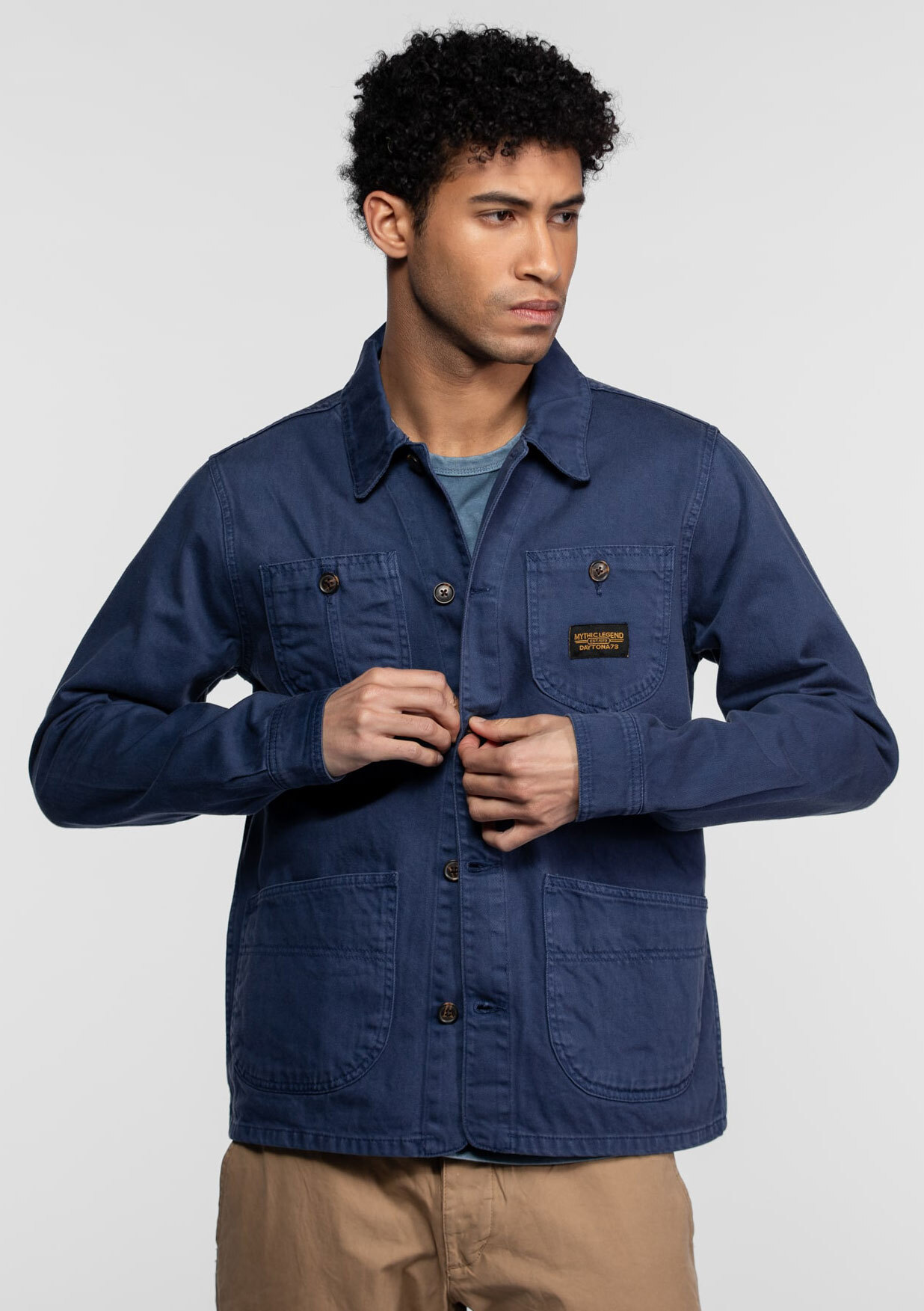 Vêtement en cuir Veste, parka & doudoune textile bleu