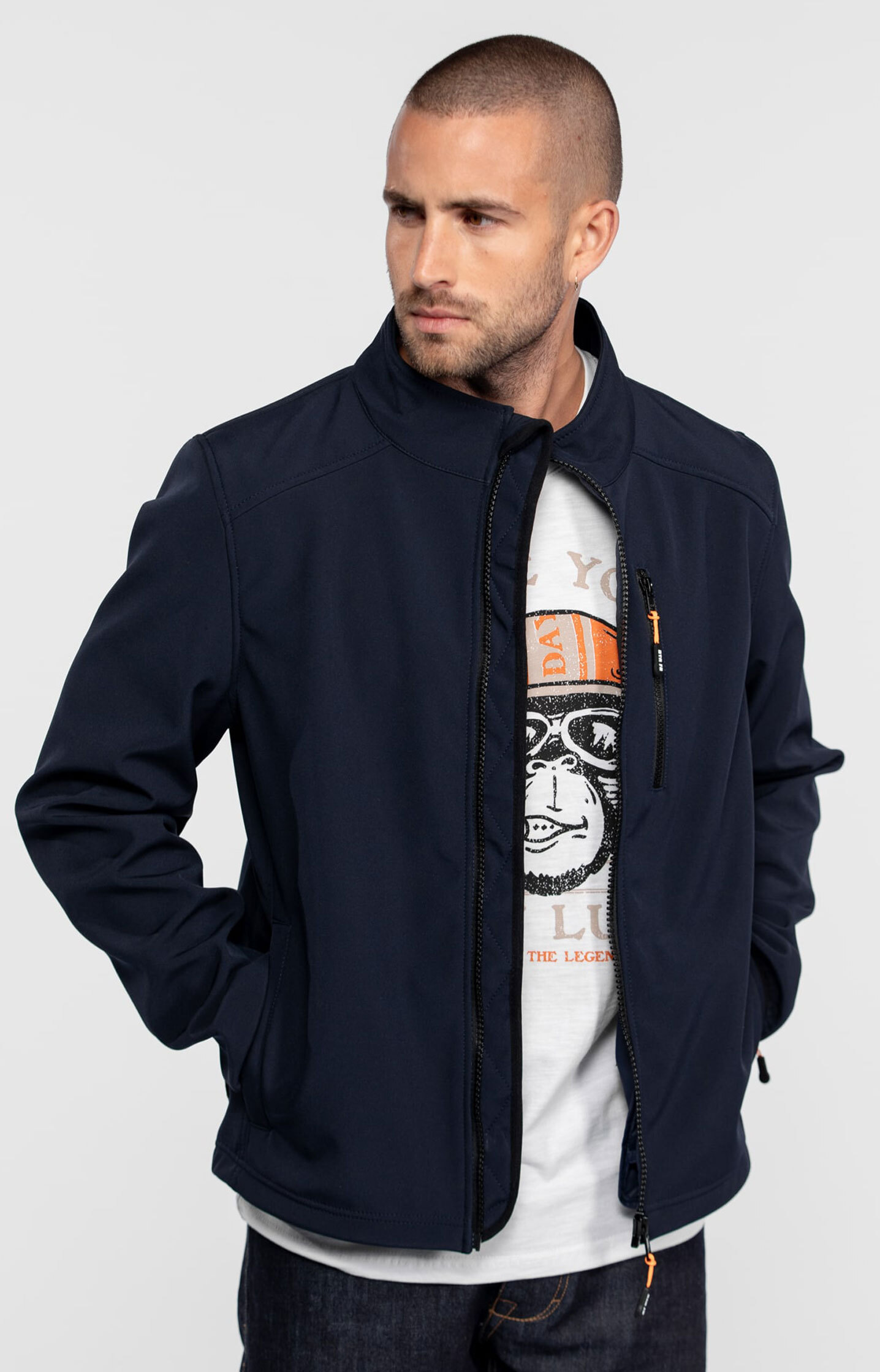 Vêtement en cuir Blousons textile bleu