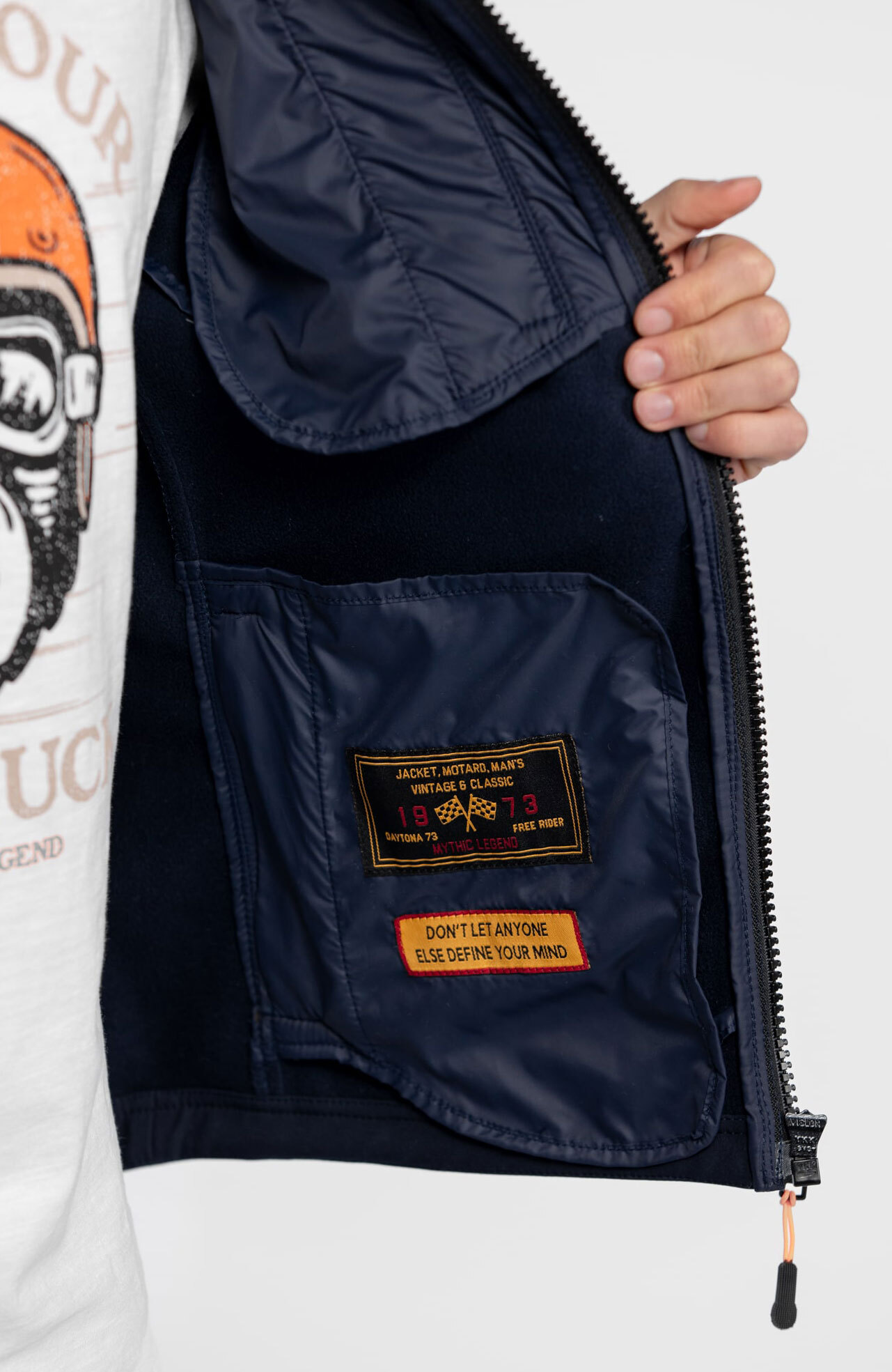 Vêtement en cuir Blousons textile bleu