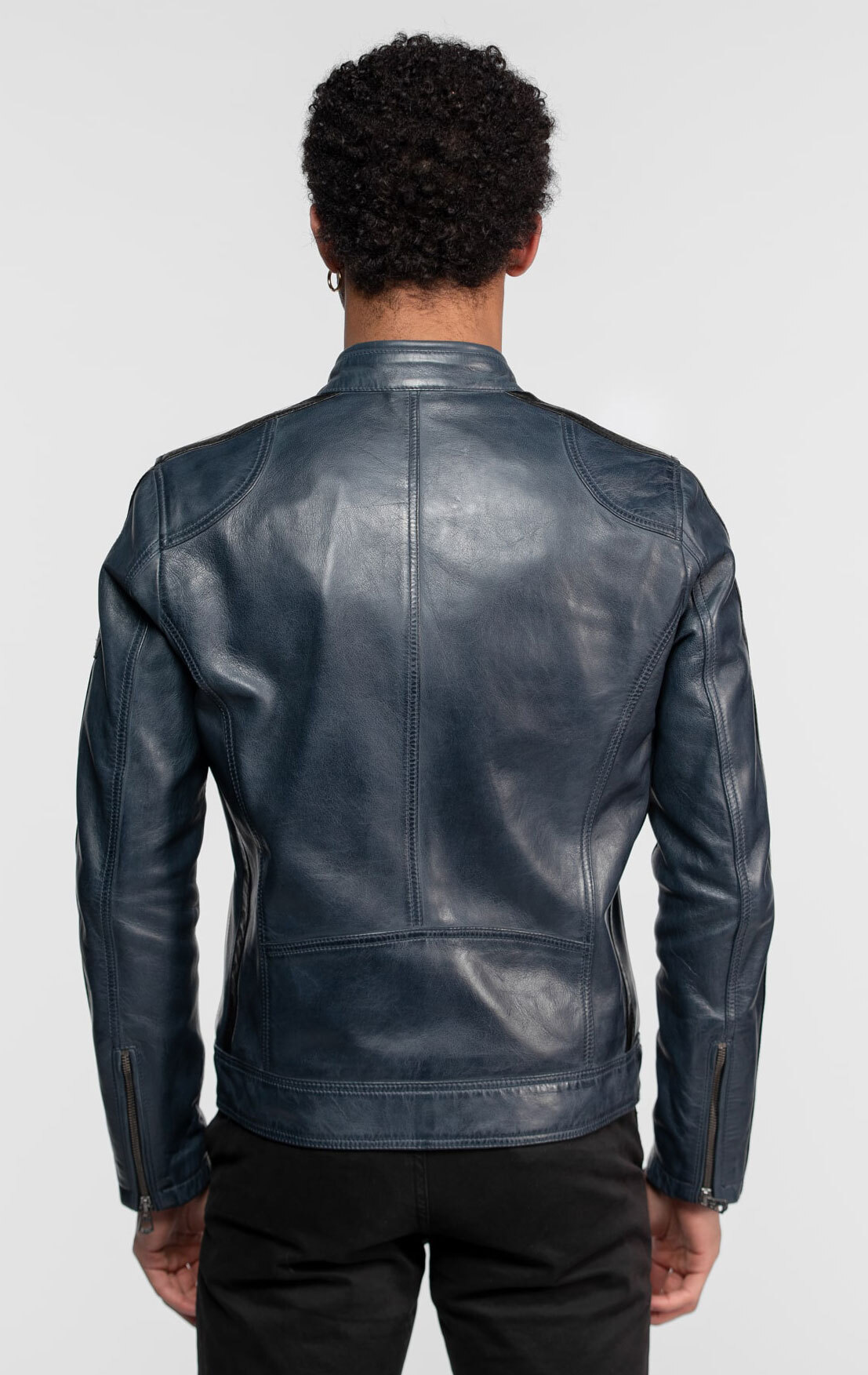 Vêtement en cuir Blousons cuir bleu