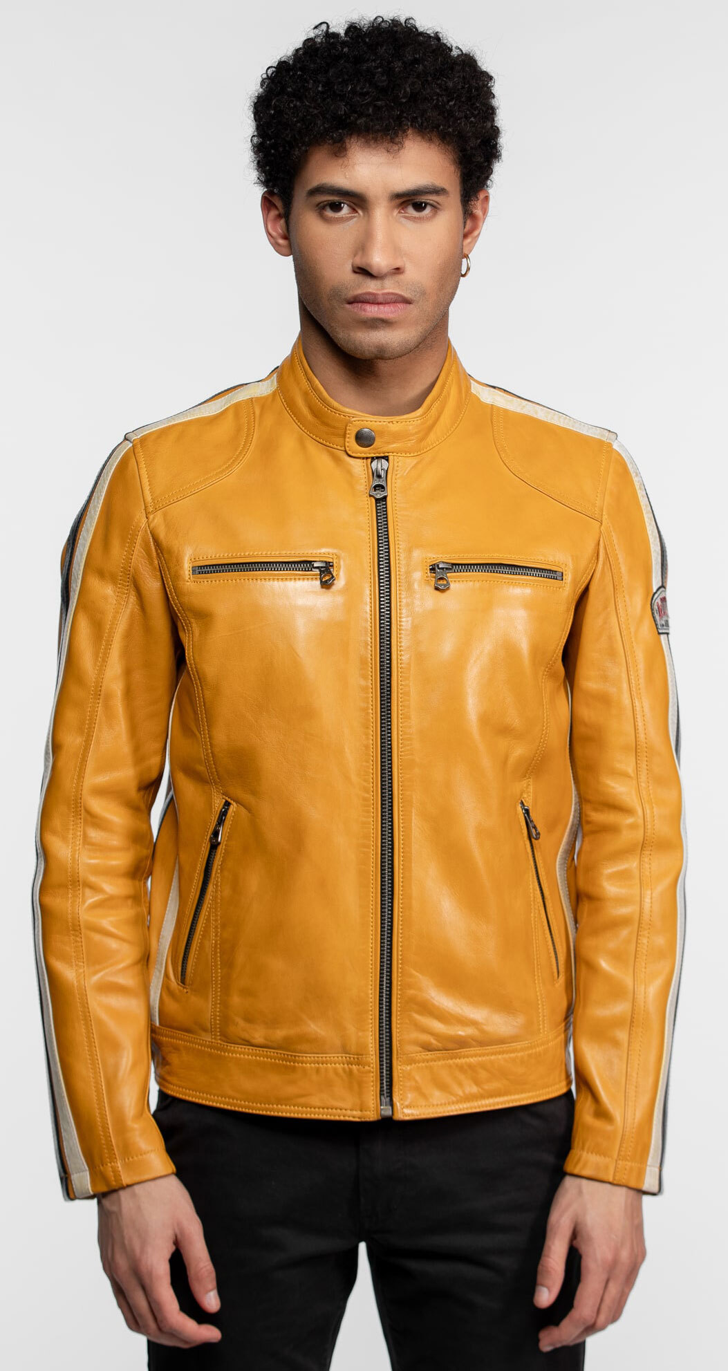 Vêtement en cuir Blousons cuir cognac