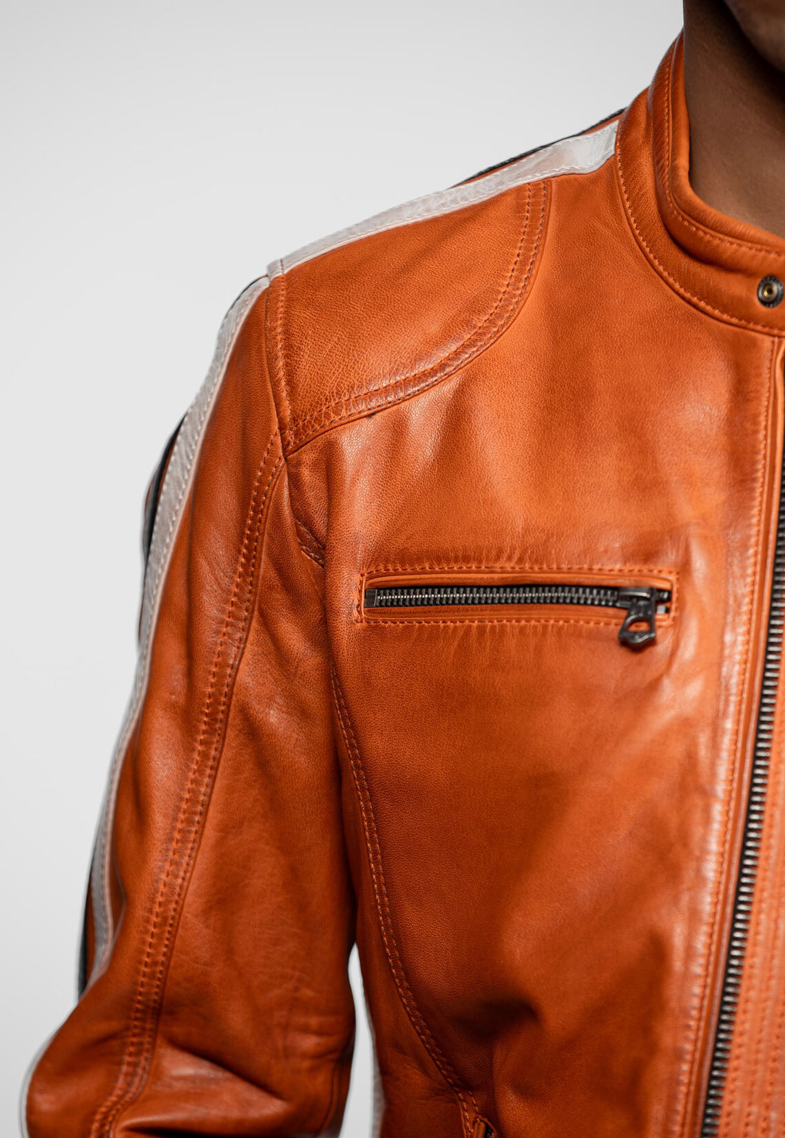 Vêtement en cuir Blousons cuir camel