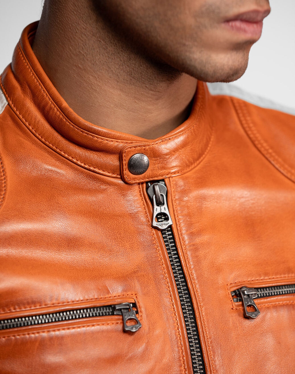 Vêtement en cuir Blousons cuir camel