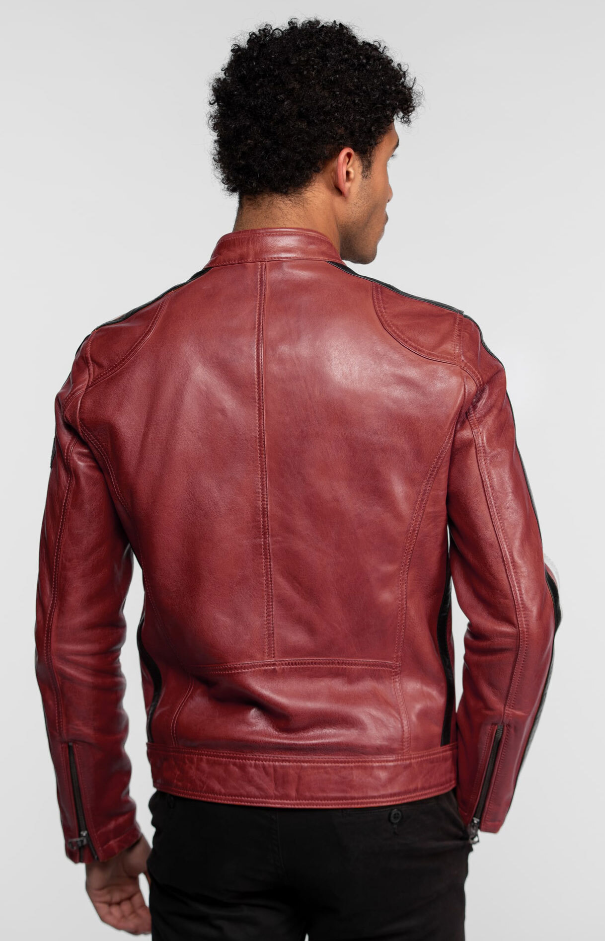 Vêtement en cuir Blousons cuir rouge