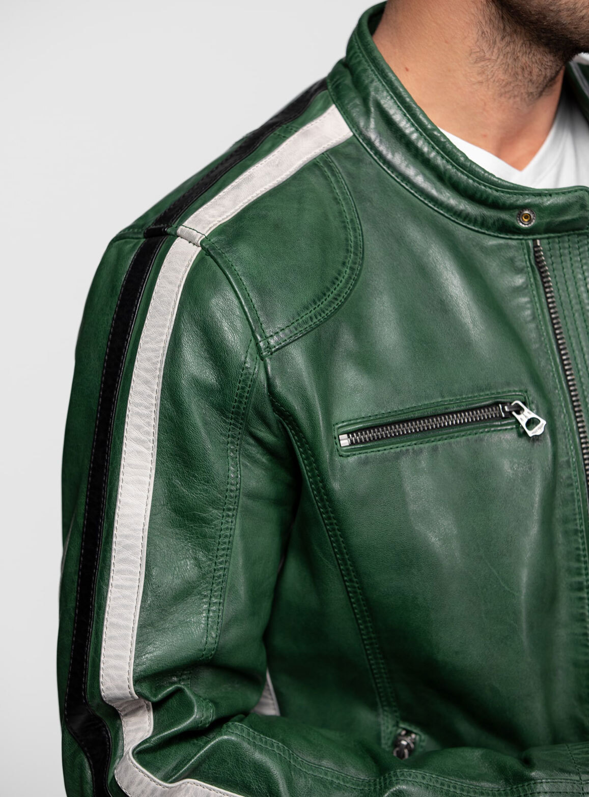 Vêtement en cuir Blousons cuir vert