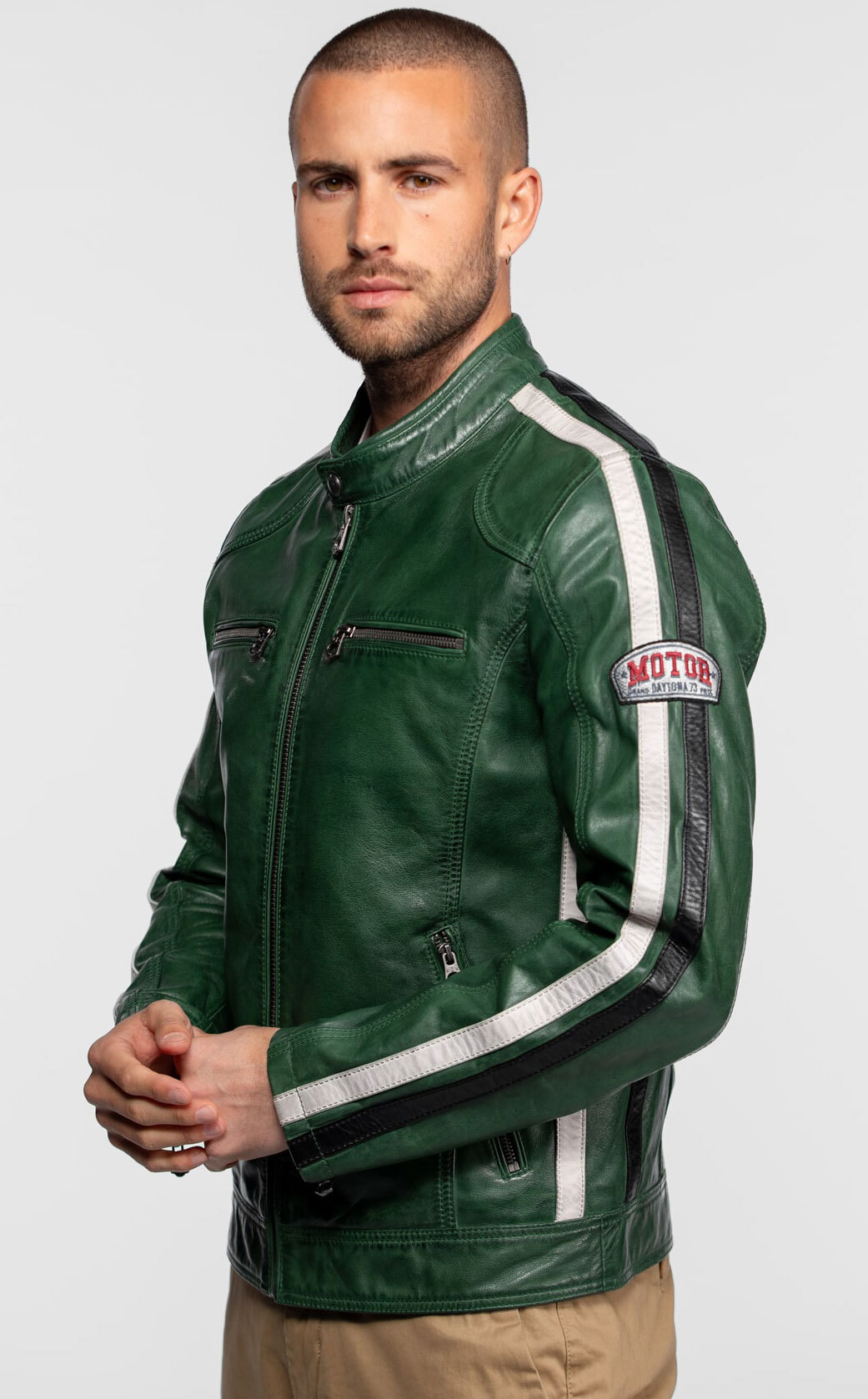 Vêtement en cuir Blousons cuir vert