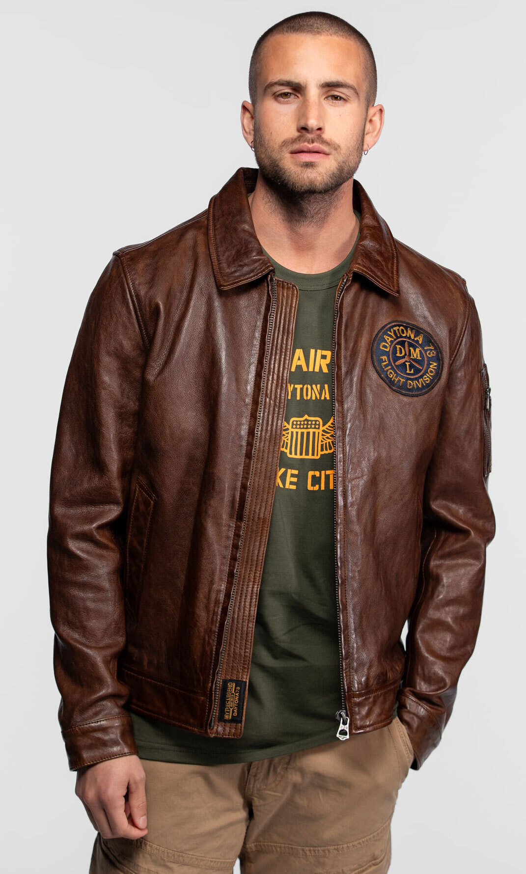 Vêtement en cuir Blousons cuir cognac