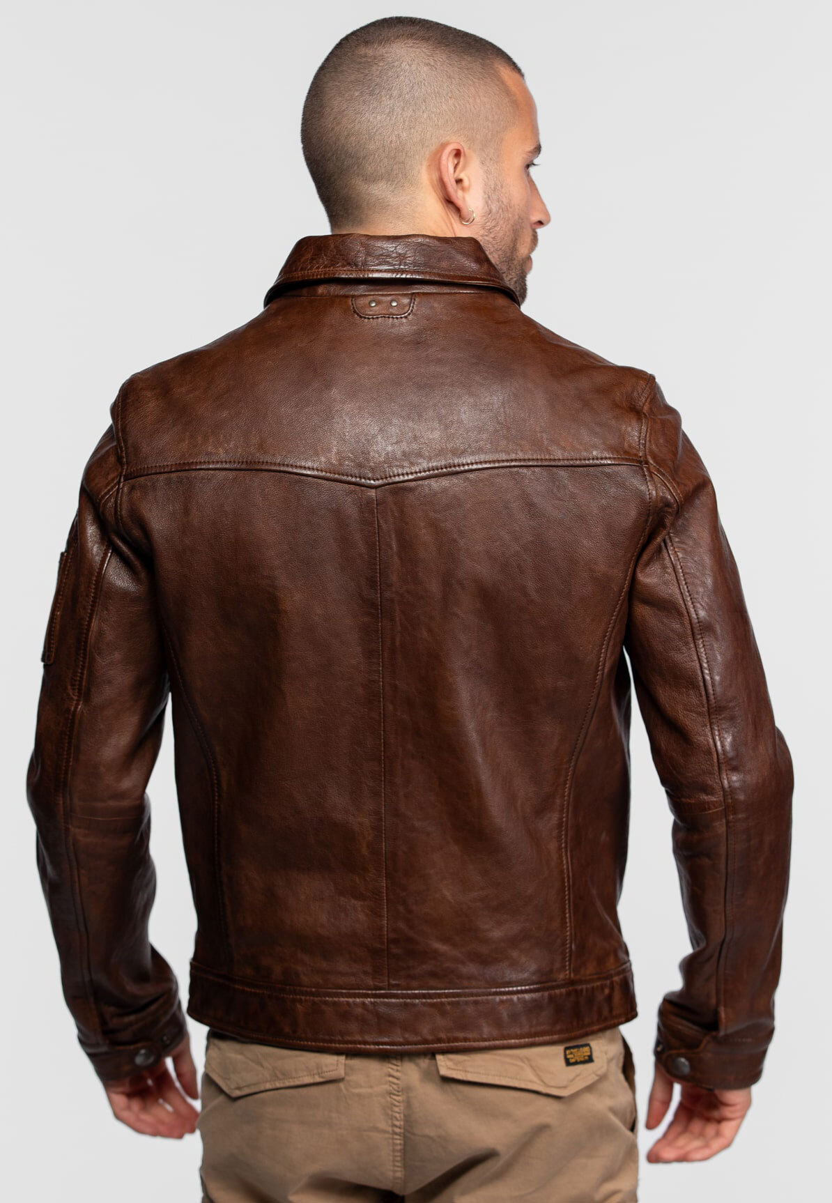 Vêtement en cuir Blousons cuir cognac