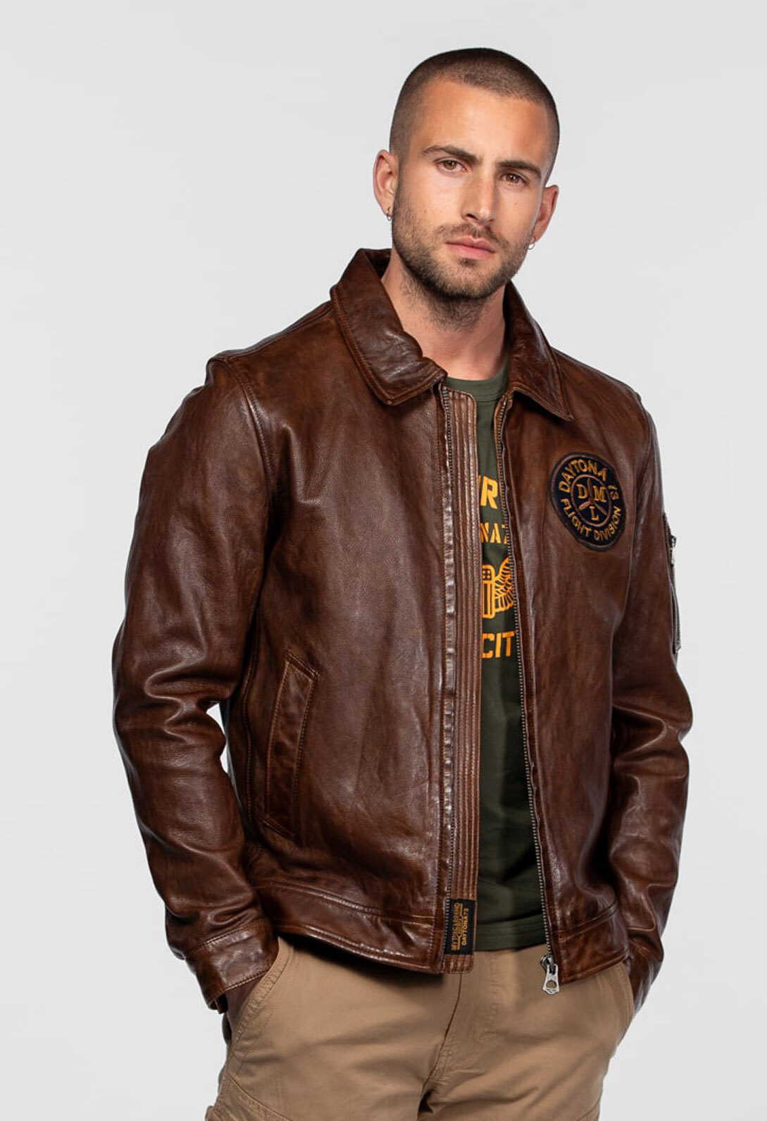 Vêtement en cuir Blousons cuir cognac