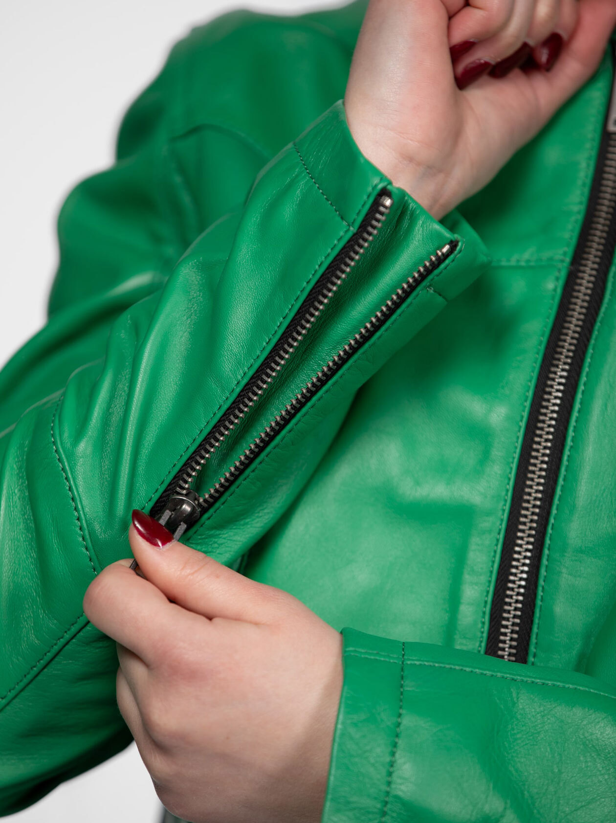 Vêtement en cuir Blousons cuir vert