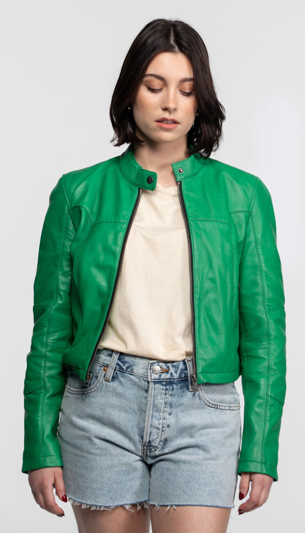 Vêtement en cuir Blousons cuir vert