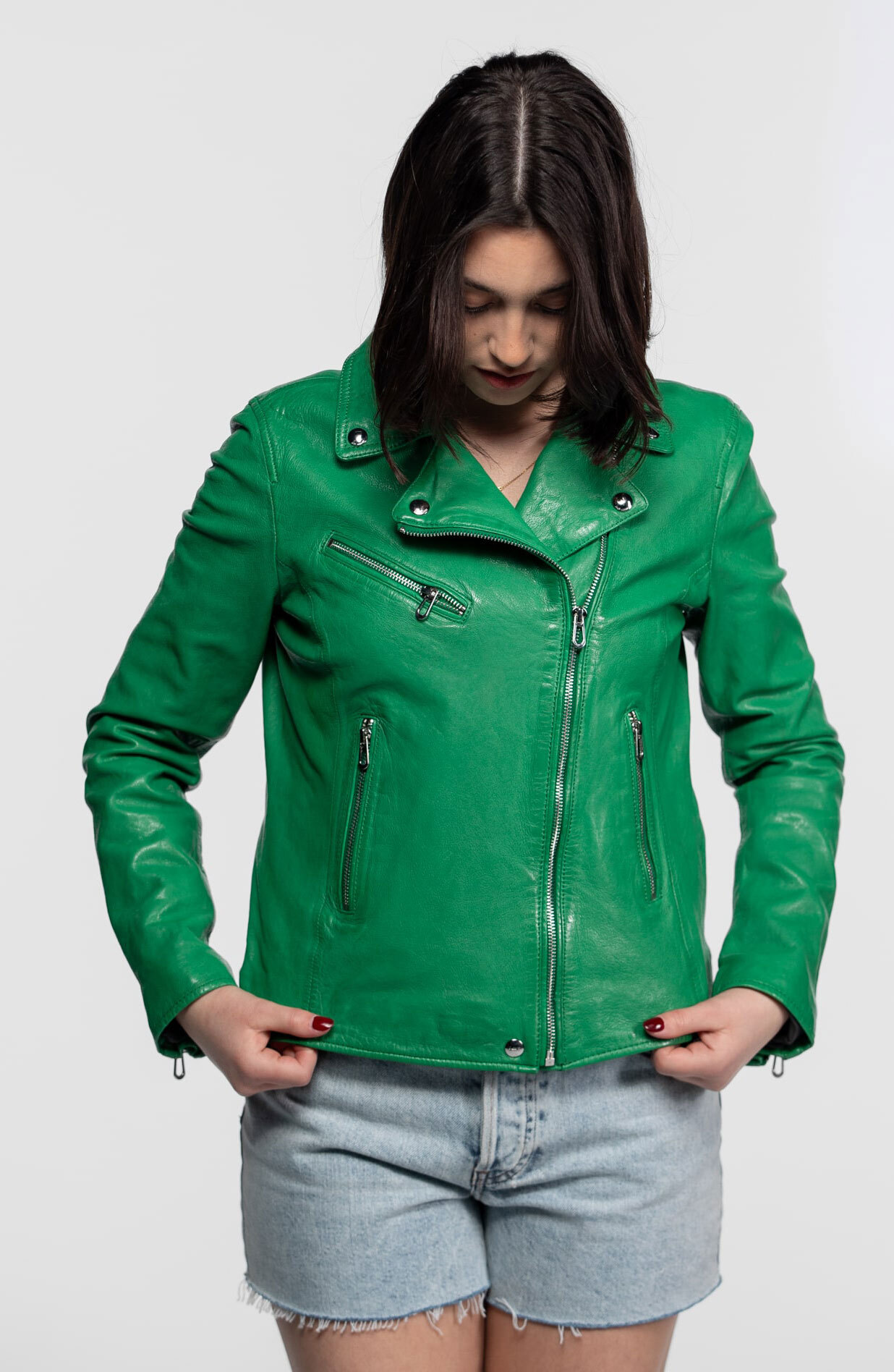 Vêtement en cuir Blousons cuir vert