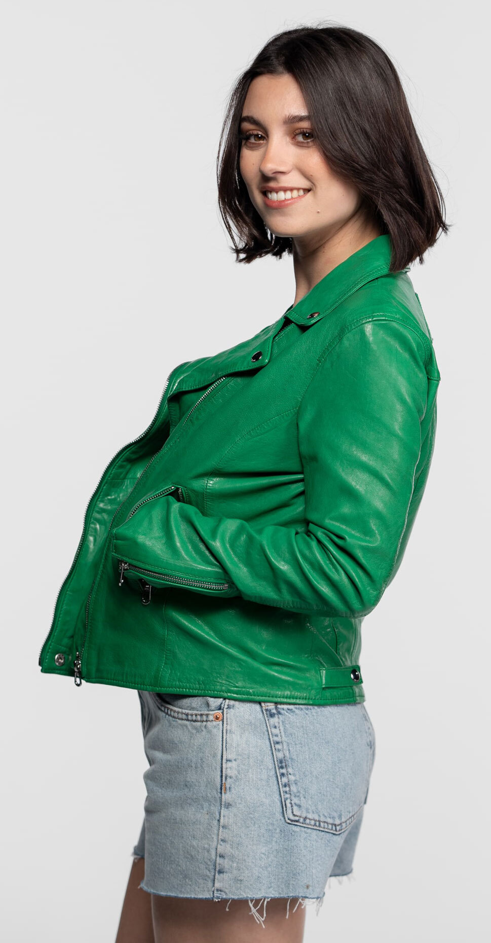 Vêtement en cuir Blousons cuir vert