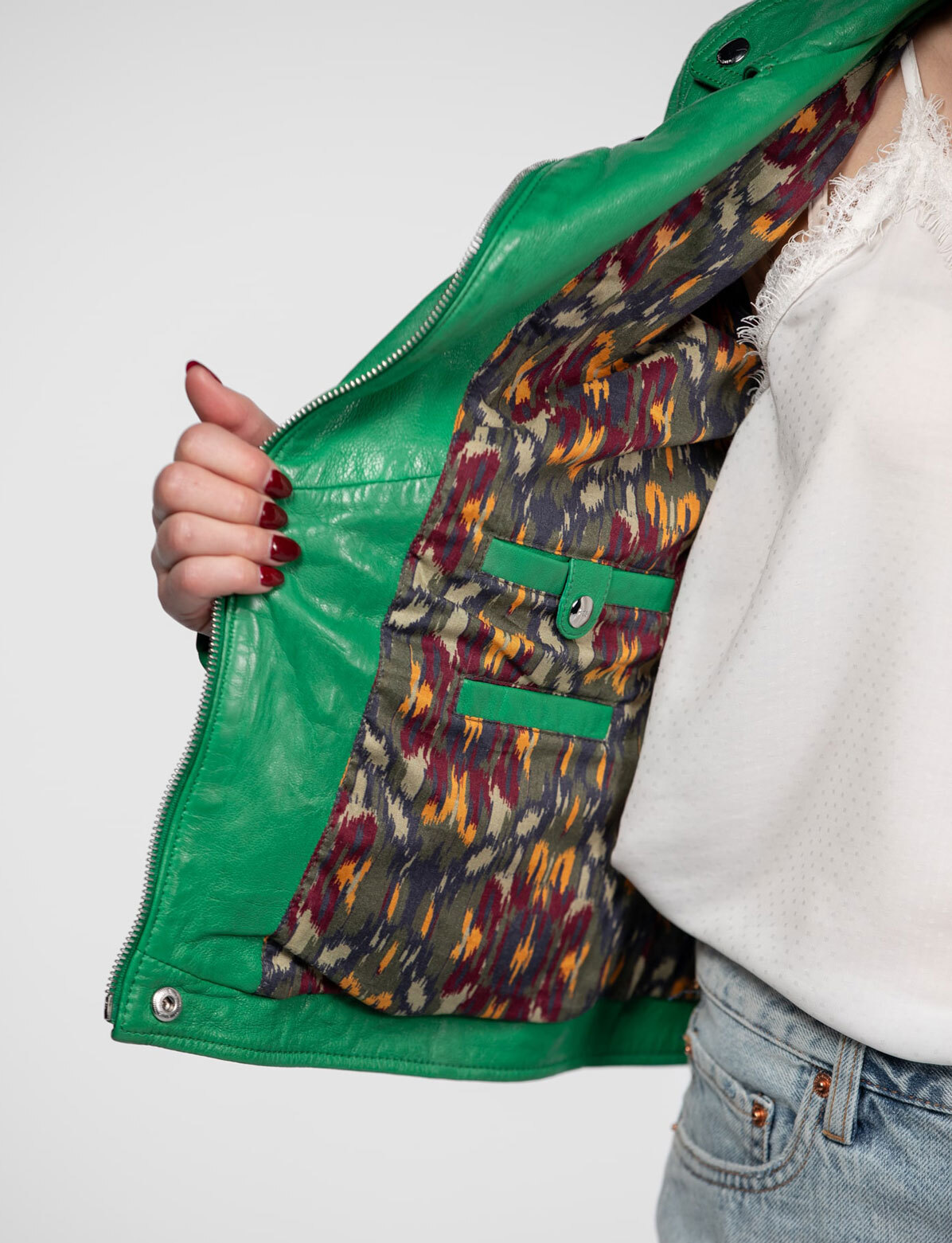 Vêtement en cuir Blousons cuir vert