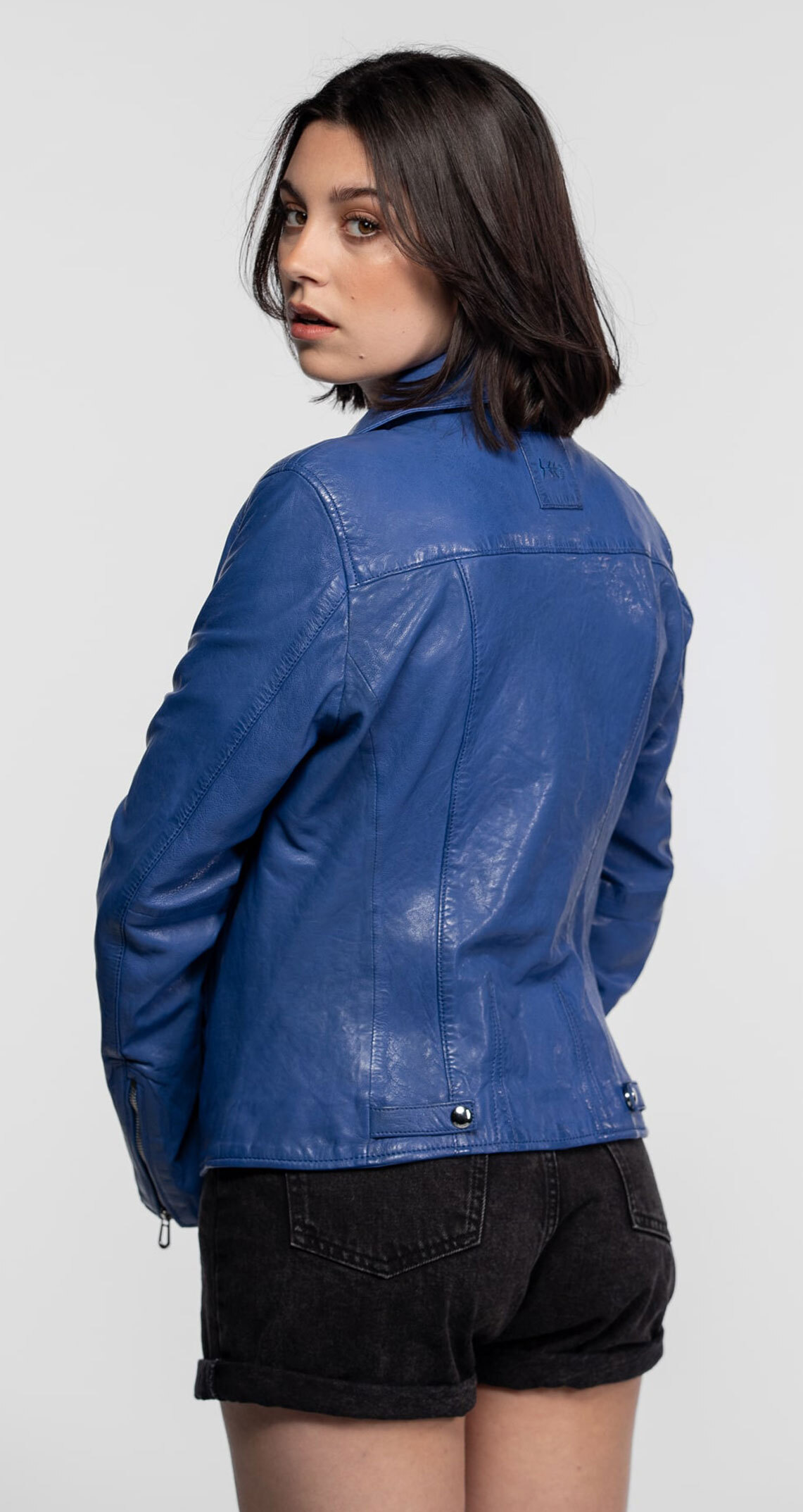 Vêtement en cuir Blousons cuir bleu