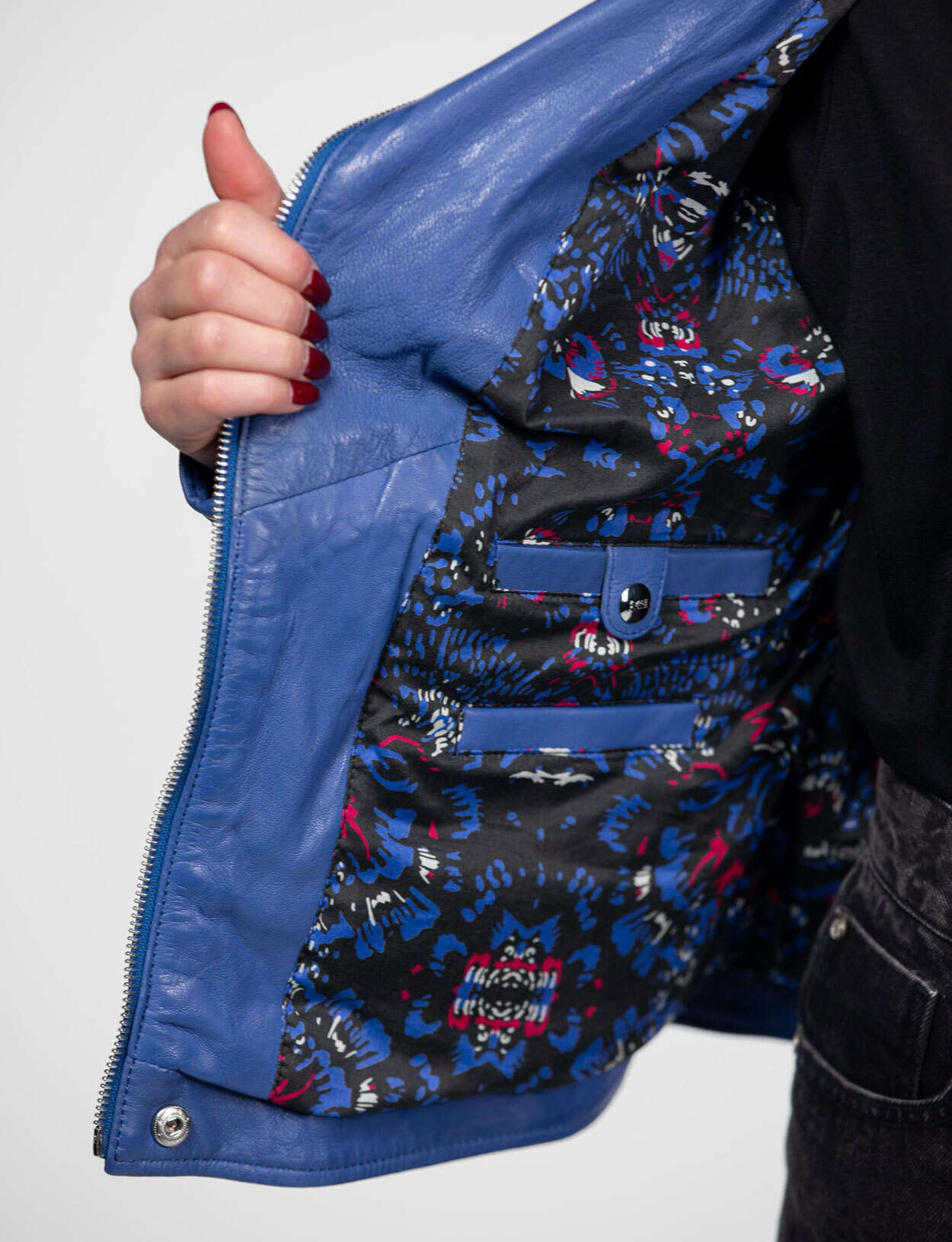 Vêtement en cuir Blousons cuir bleu