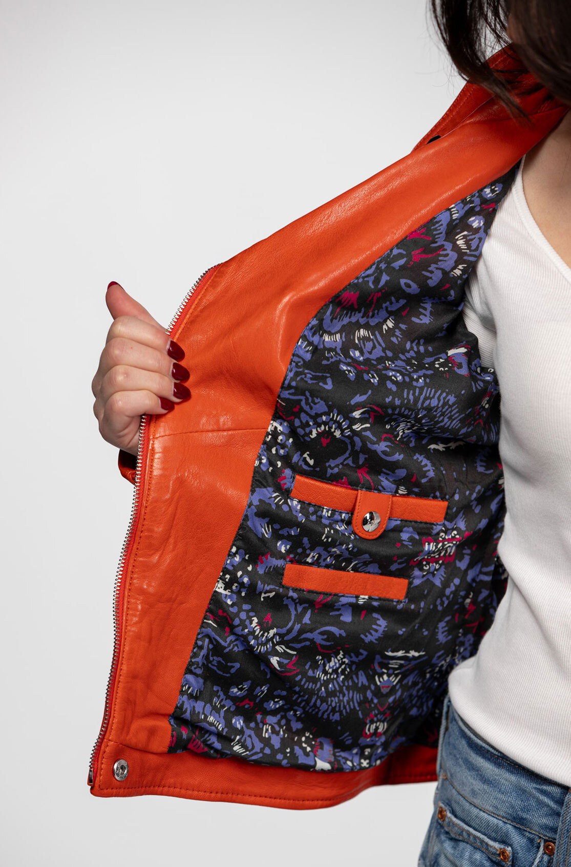 Vêtement en cuir Blousons cuir rouge