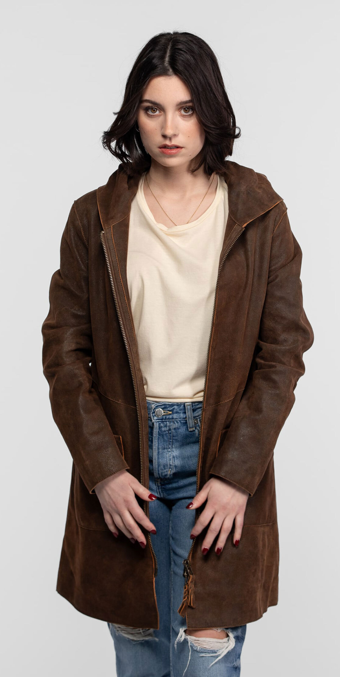 Vêtement en cuir Manteaux cuir cognac