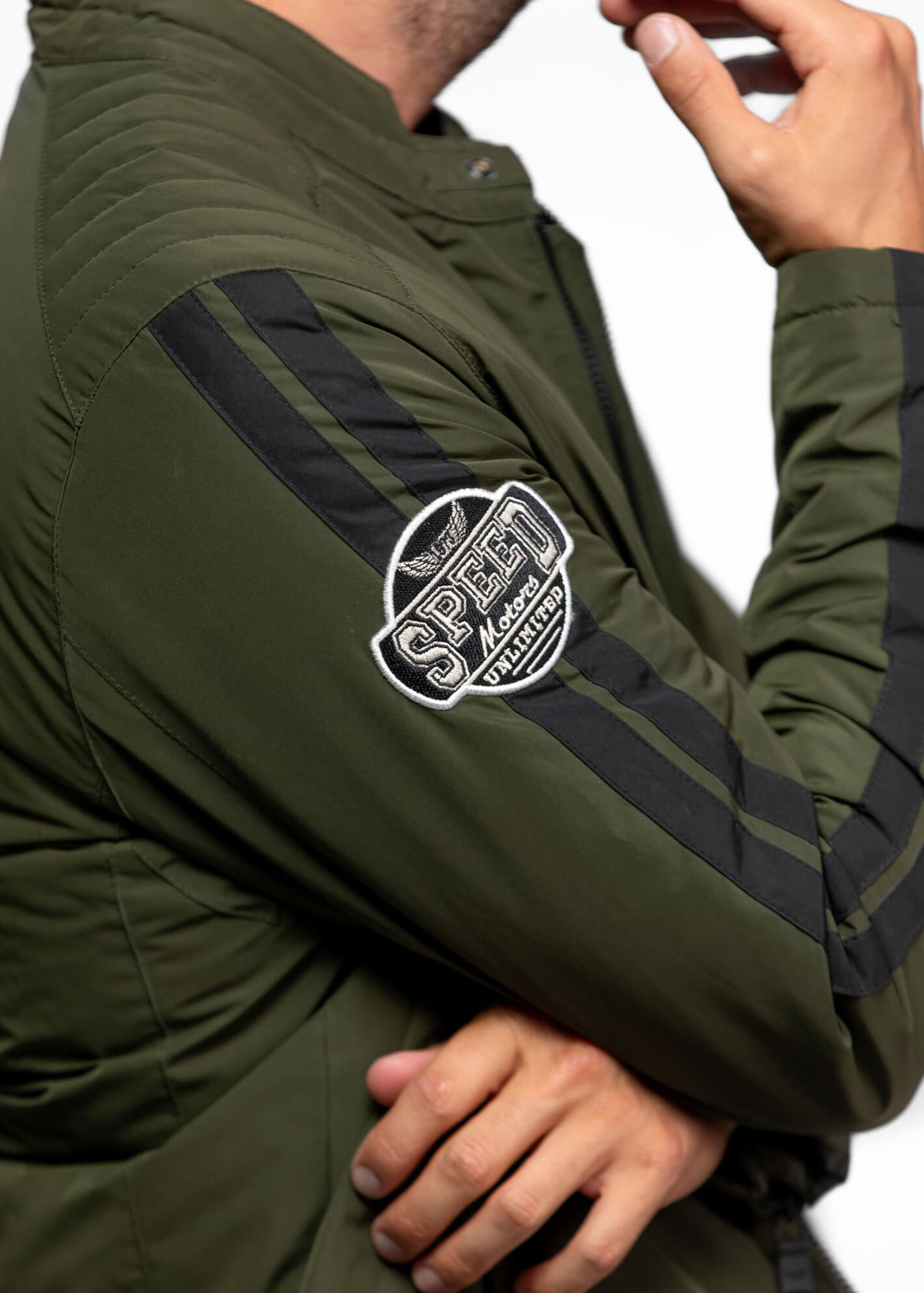 Vêtement en cuir Blousons textile kaki