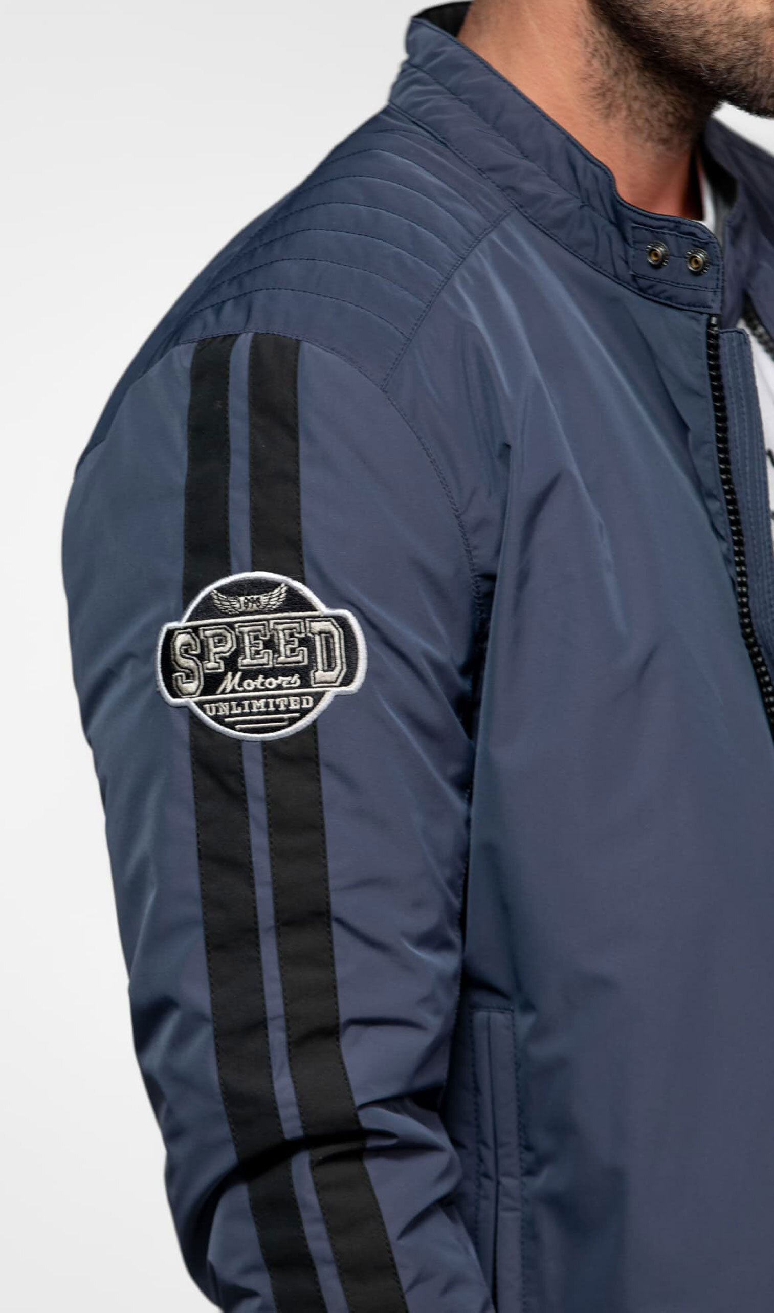 Vêtement en cuir Blousons textile bleu