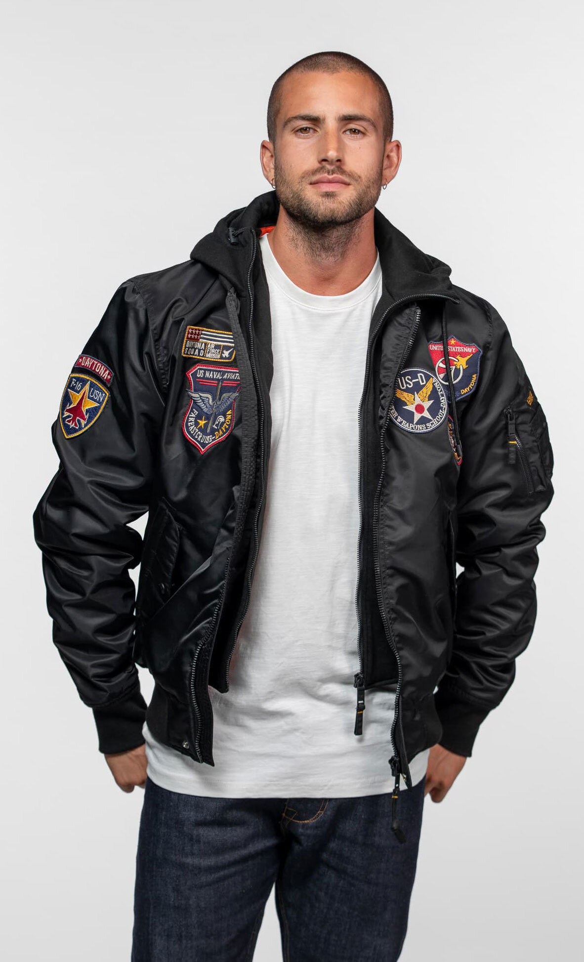 Vêtement en cuir Blousons textile noir