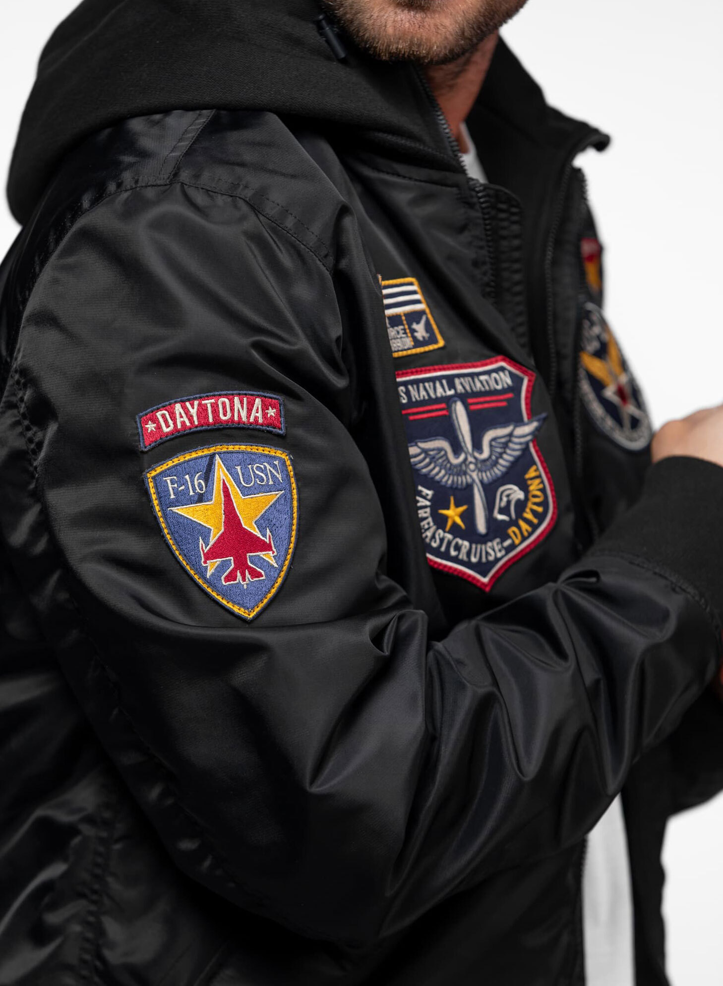 Vêtement en cuir Blousons textile noir