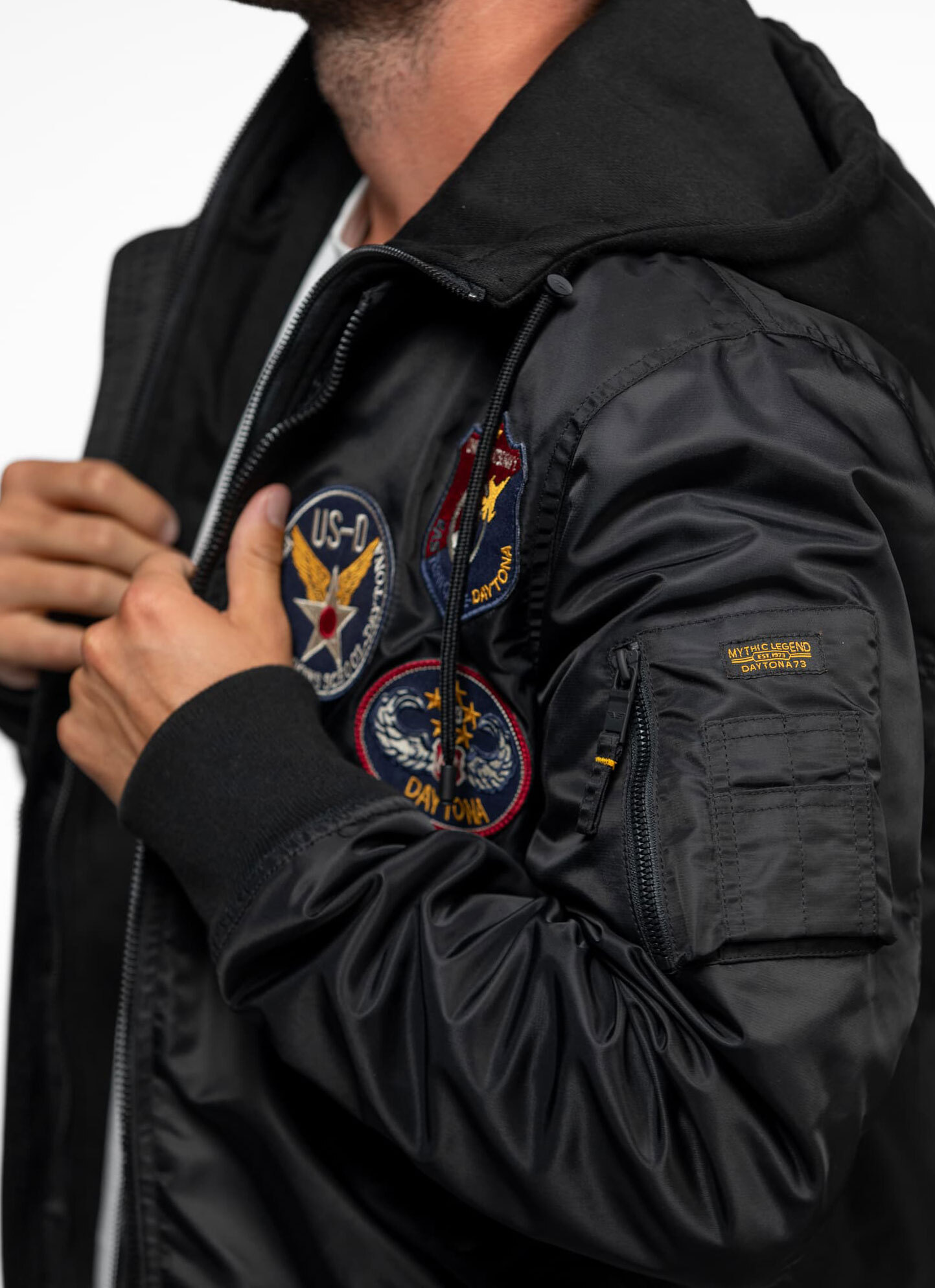 Vêtement en cuir Blousons textile noir