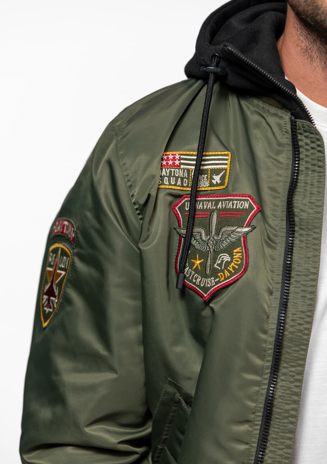 Vêtement en cuir Blousons textile kaki