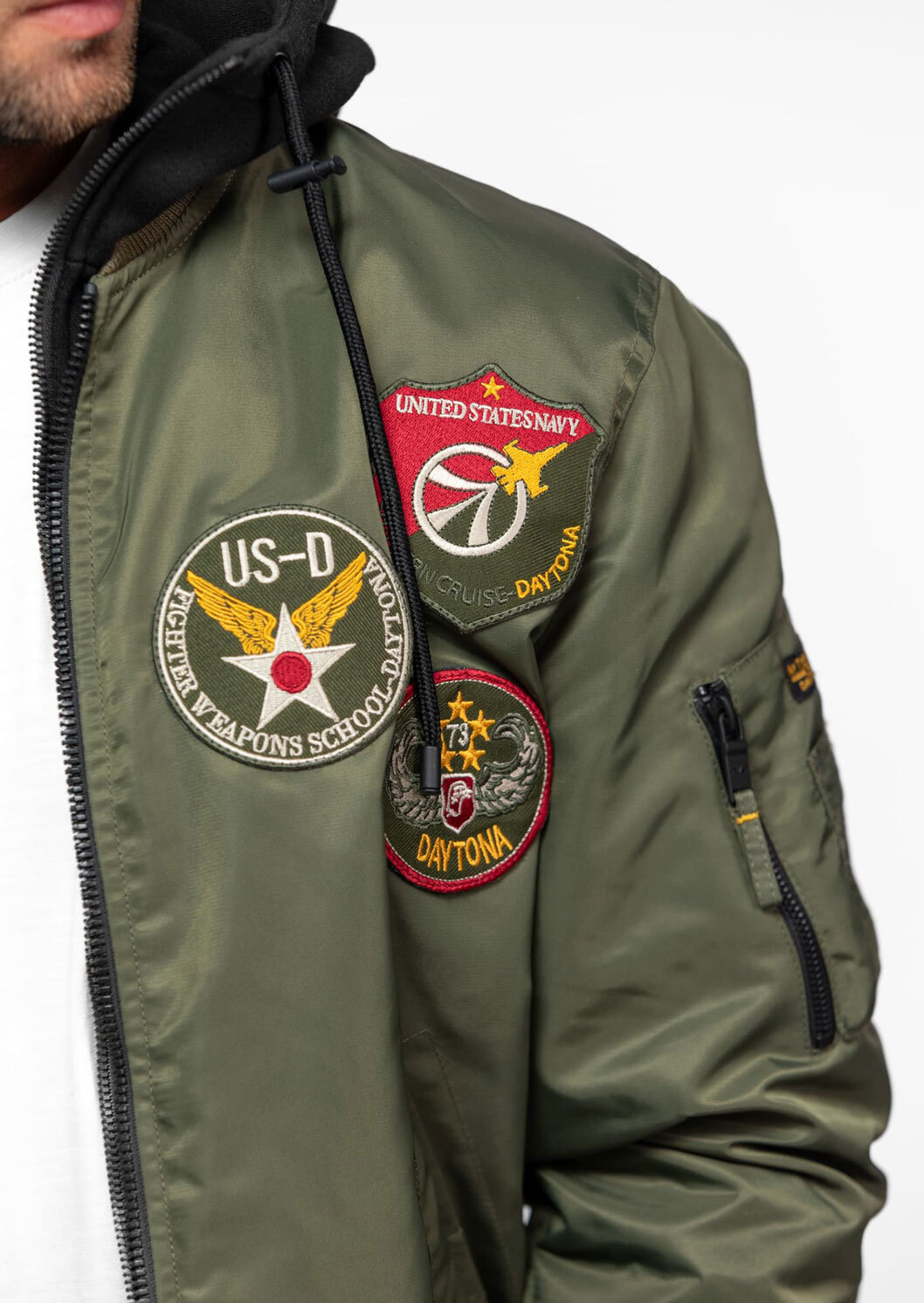 Vêtement en cuir Blousons textile kaki