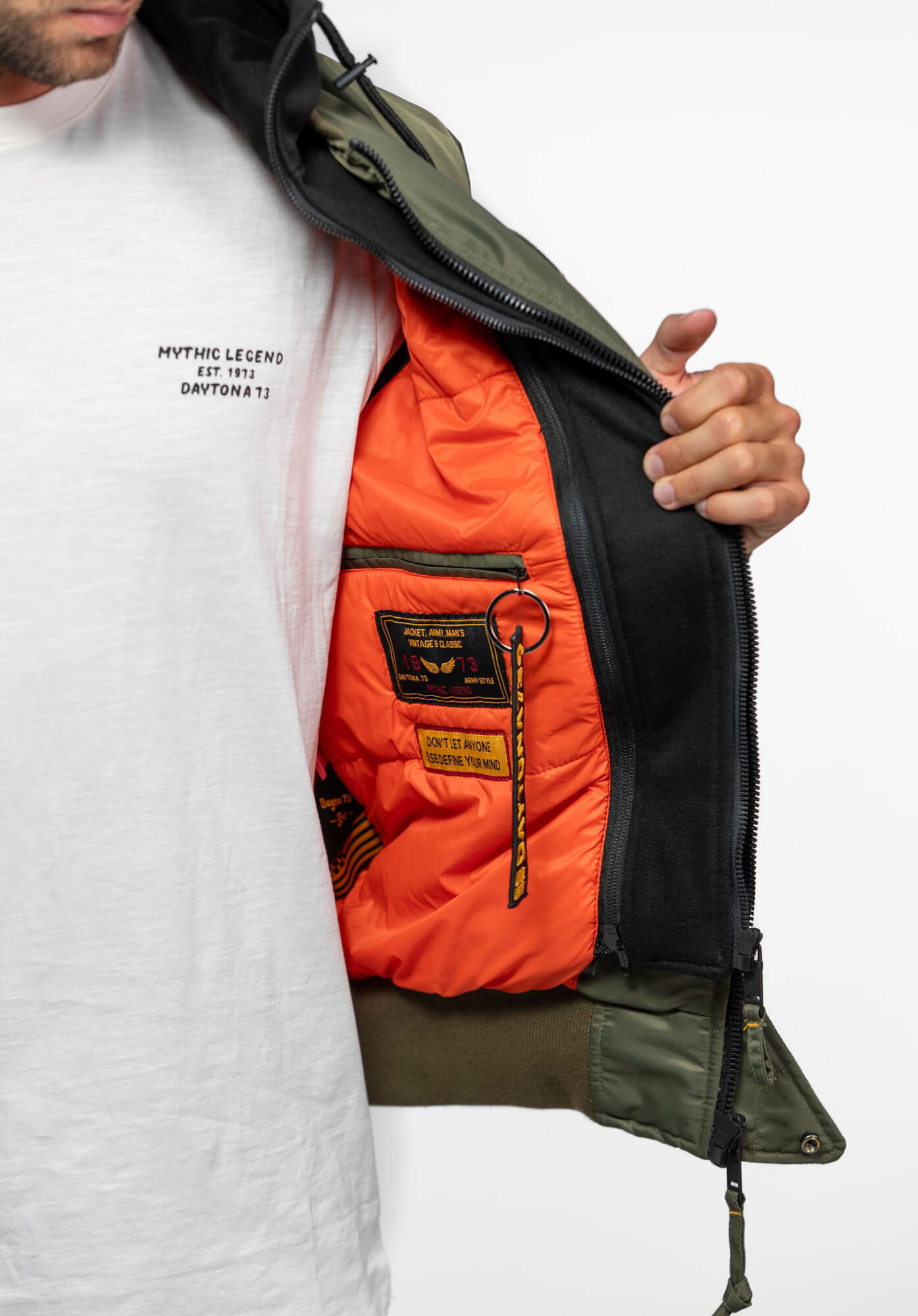 Vêtement en cuir Blousons textile kaki