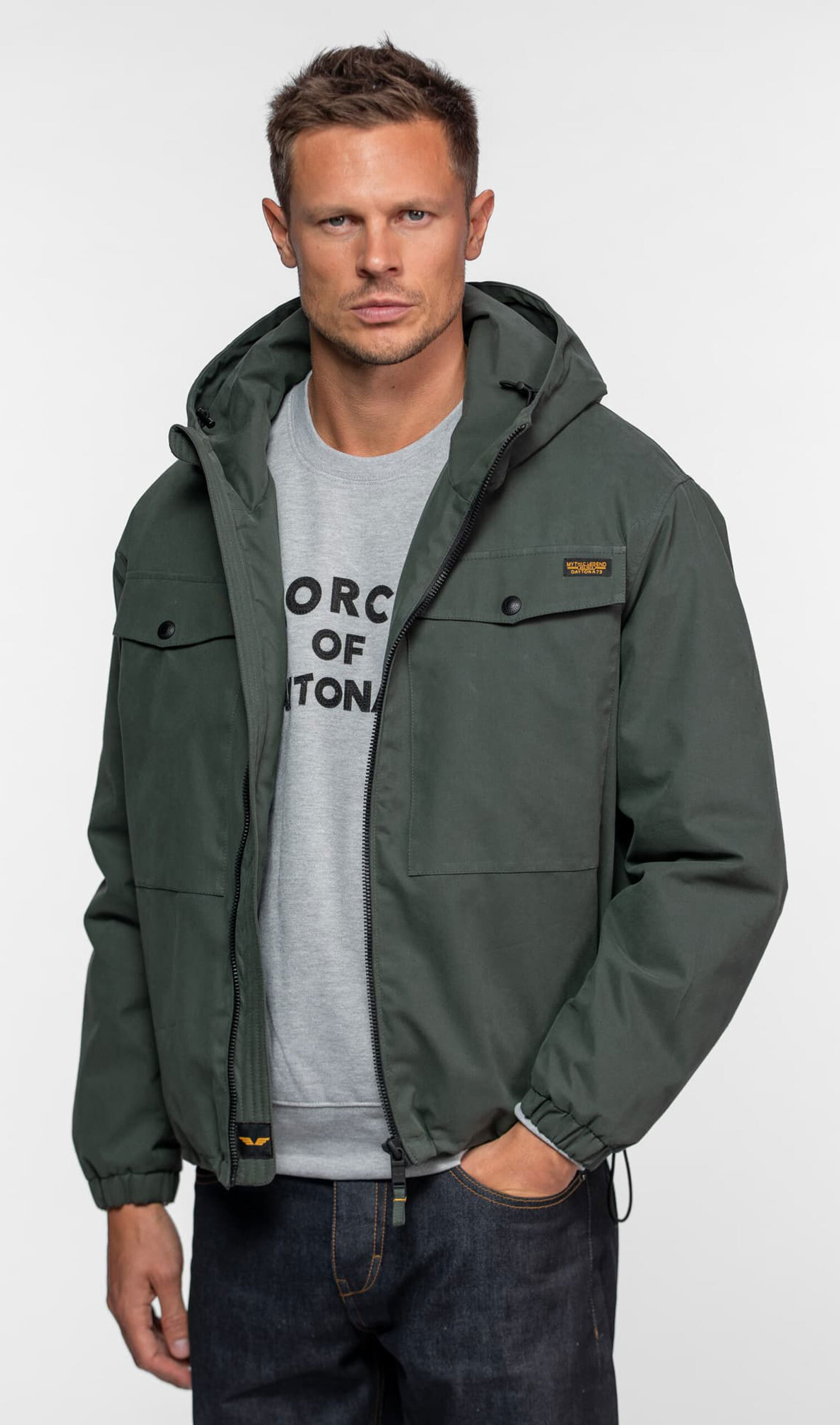 Vêtement en cuir Blousons textile kaki