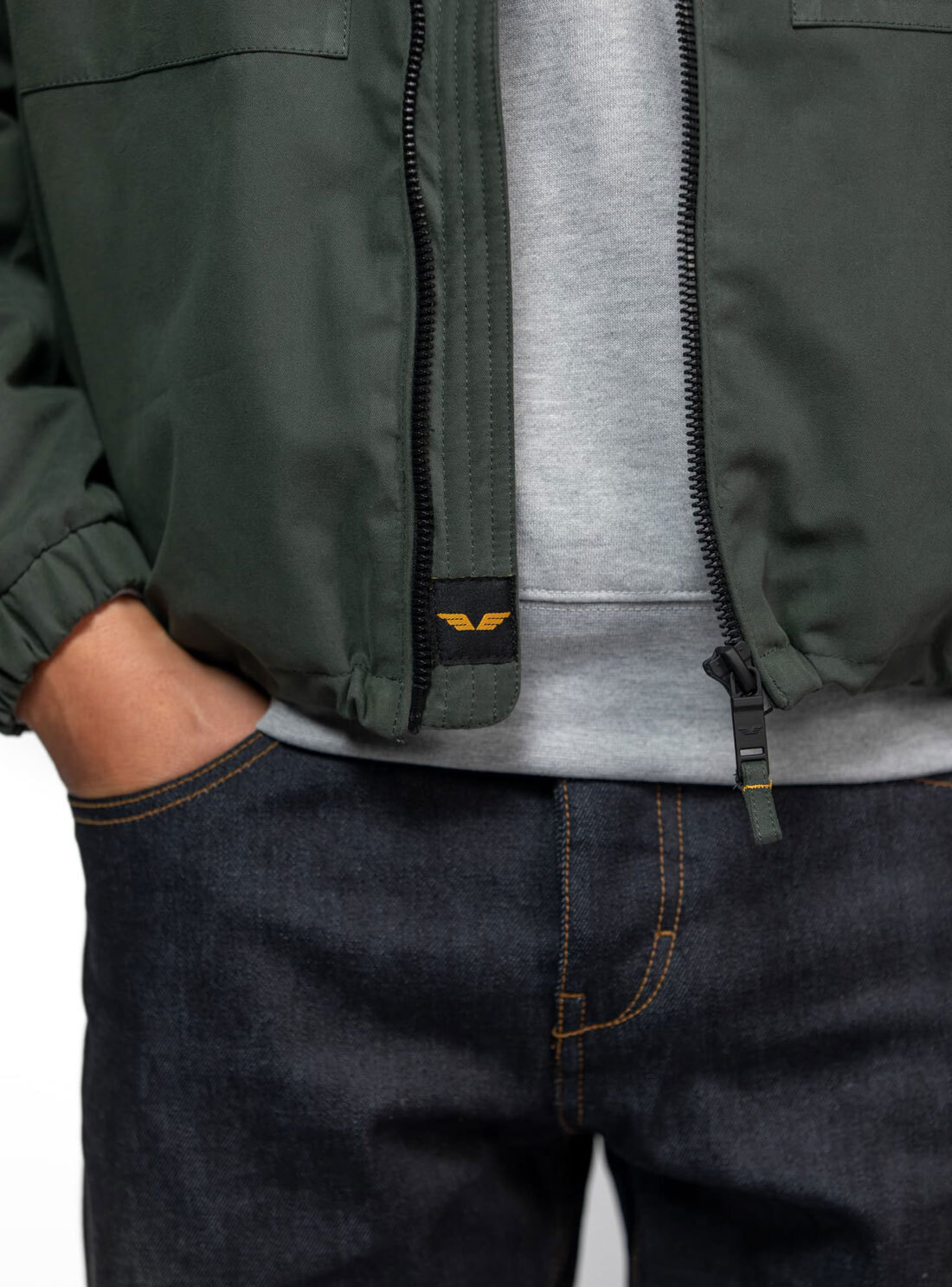 Vêtement en cuir Blousons textile kaki