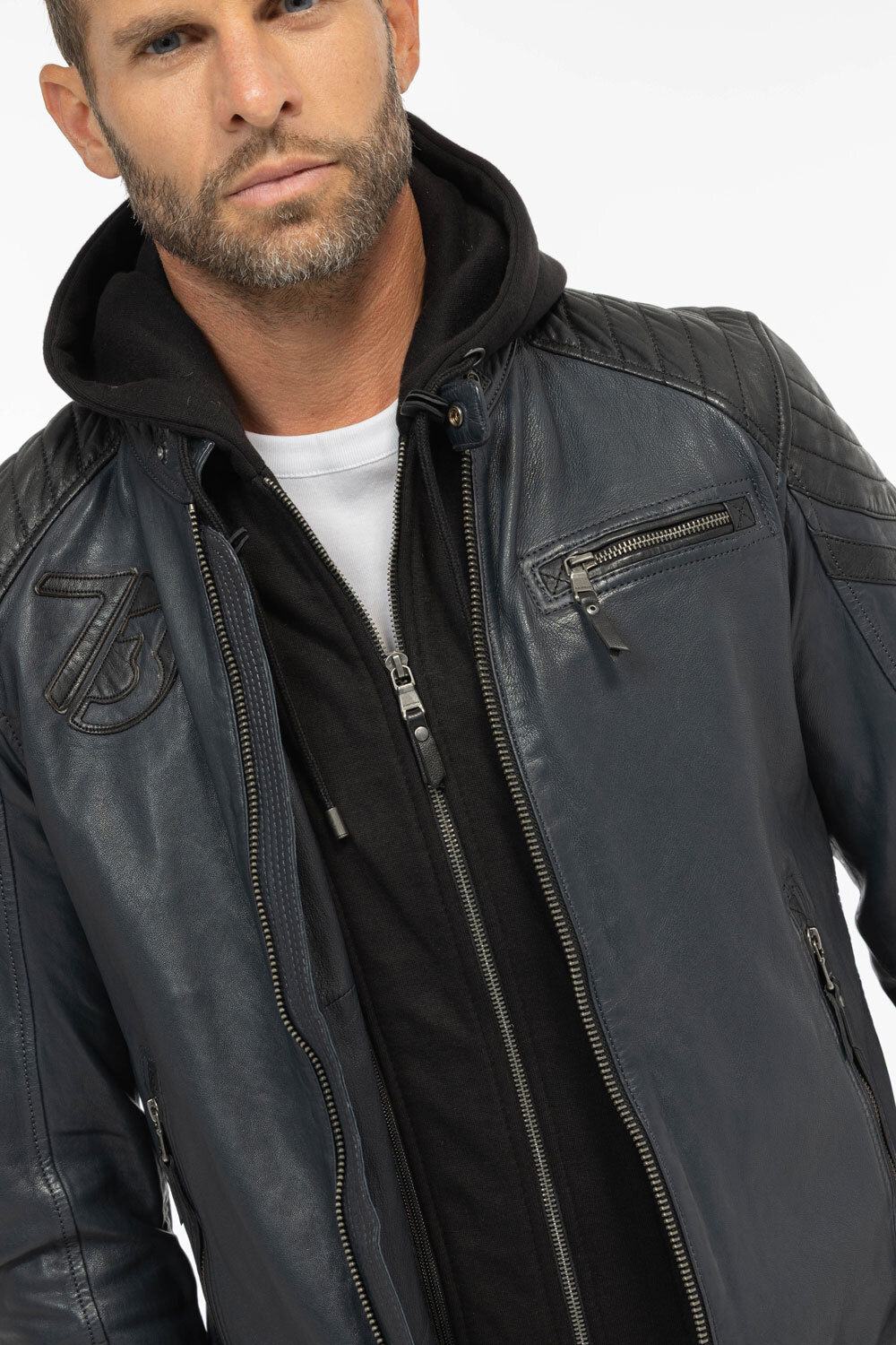 Vêtement en cuir Blousons cuir bleu