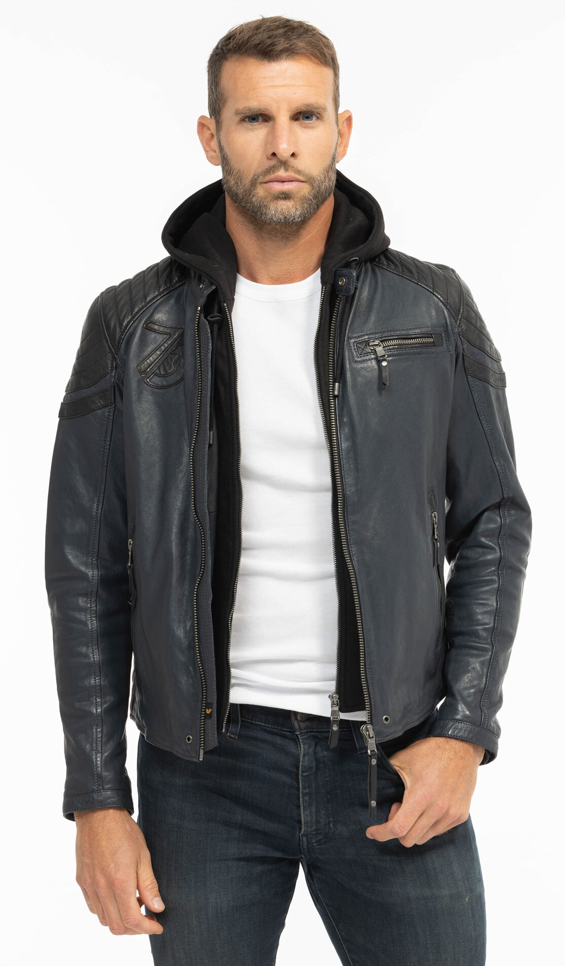 Vêtement en cuir Blousons cuir bleu