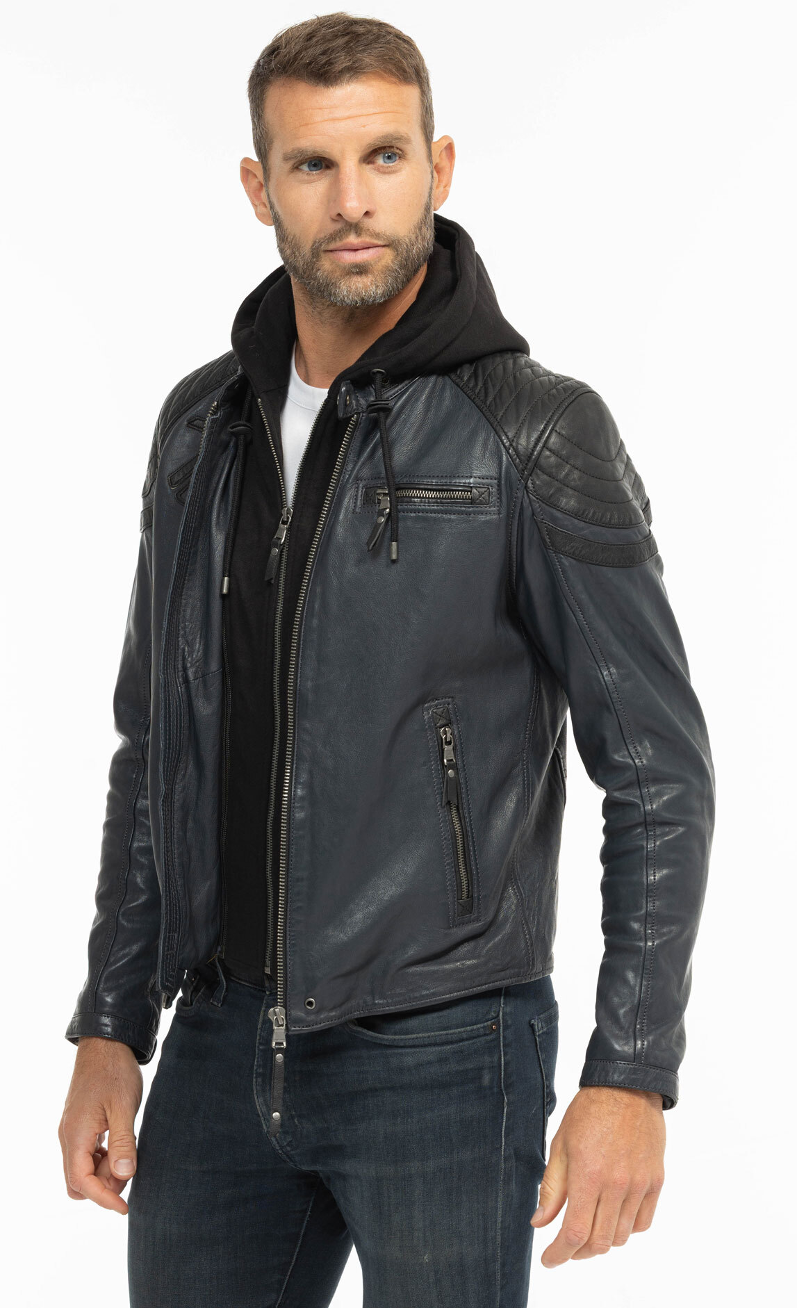 Vêtement en cuir Blousons cuir bleu