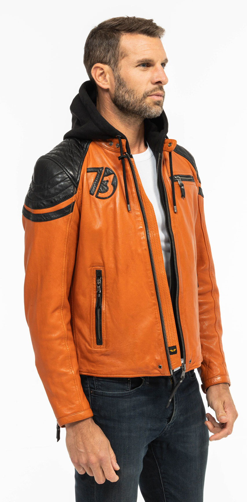 Vêtement en cuir Blousons cuir cognac