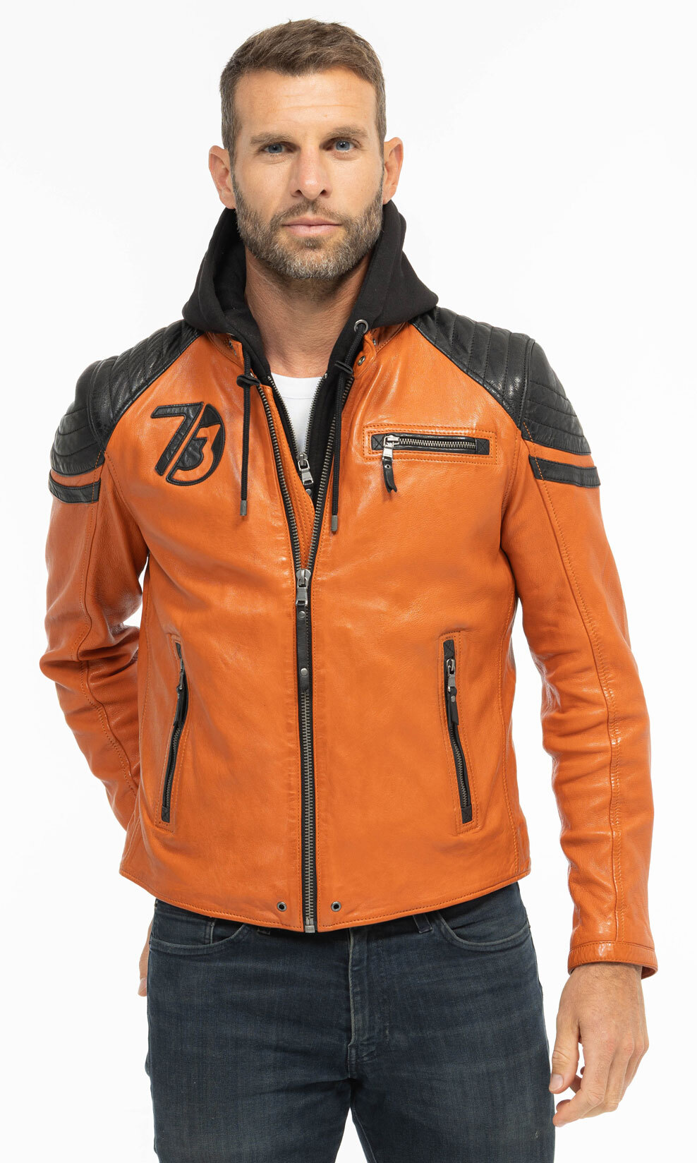 Vêtement en cuir Blousons cuir cognac