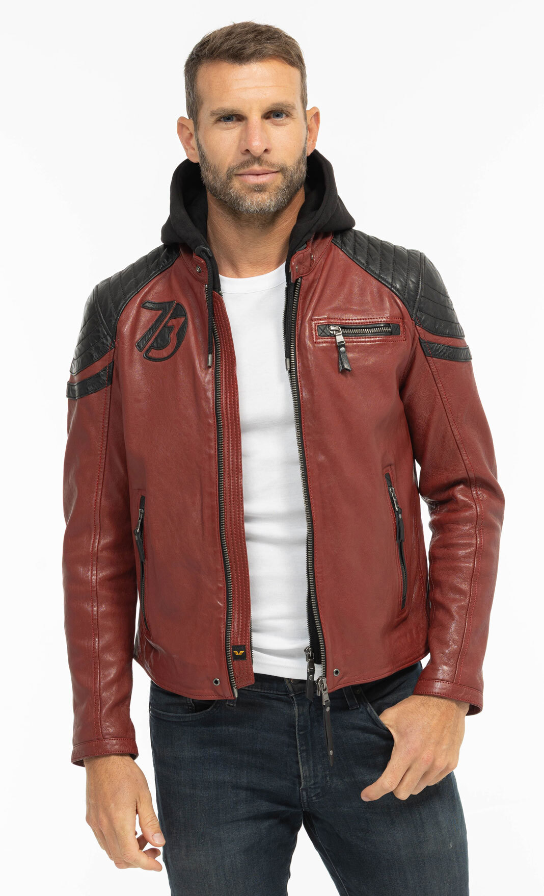 Vêtement en cuir Blousons cuir rouge