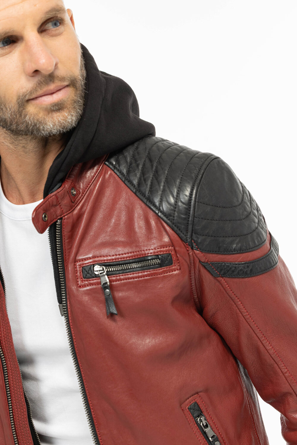 Vêtement en cuir Blousons cuir rouge