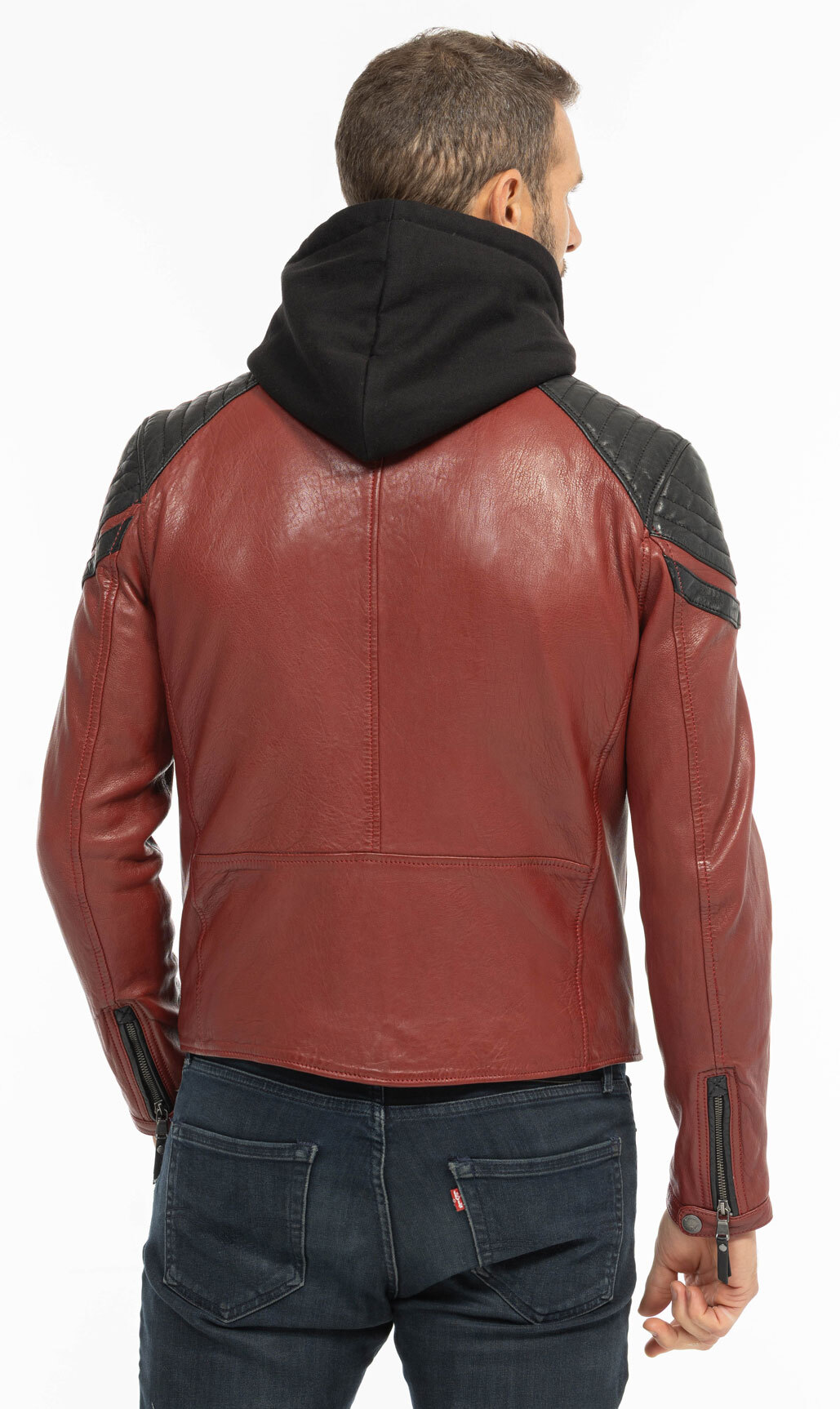 Vêtement en cuir Blousons cuir rouge