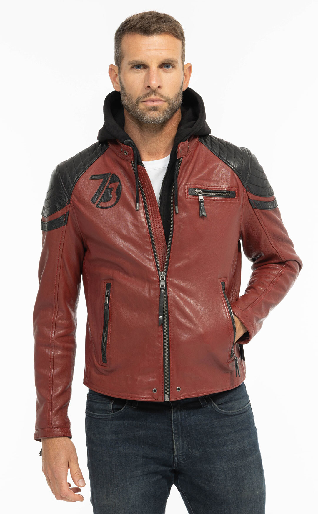 Vêtement en cuir Blousons cuir rouge