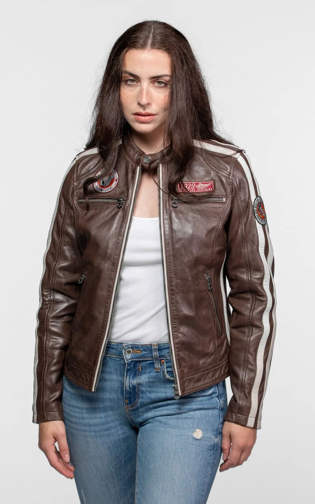 Vêtement en cuir Blousons cuir marron