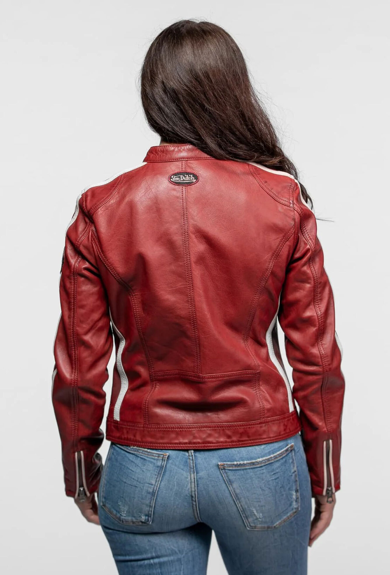 Vêtement en cuir Blousons cuir rouge