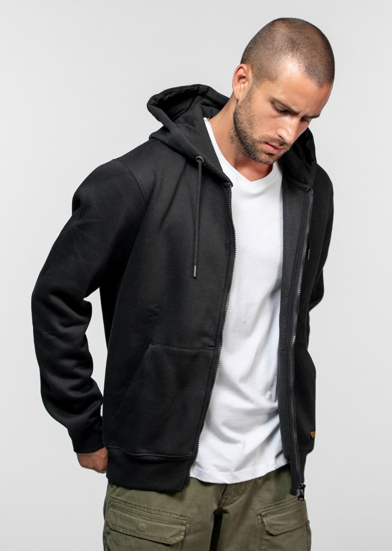 Vêtement en cuir Veste, parka & doudoune textile noir