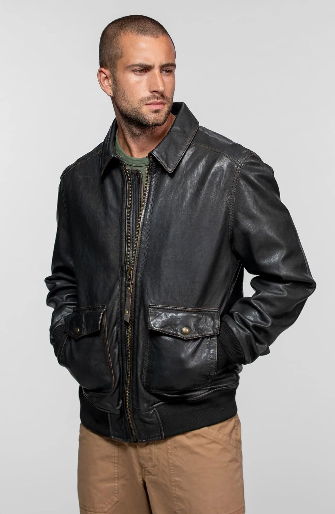 Vêtement en cuir Blousons cuir noir