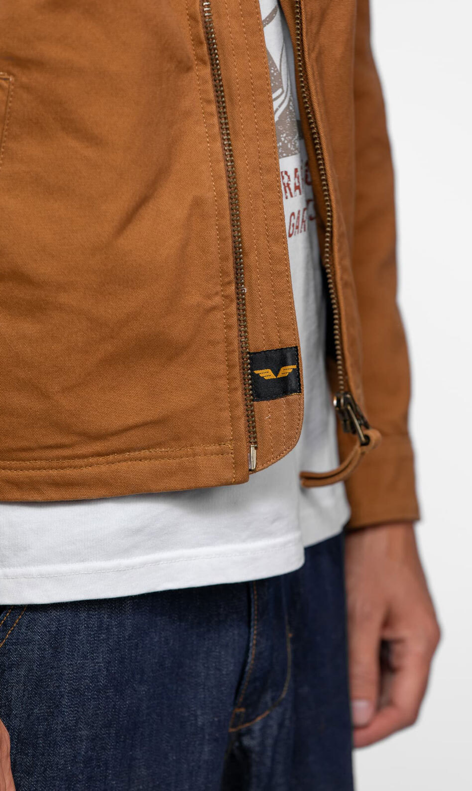 Vêtement en cuir Blousons textile cognac