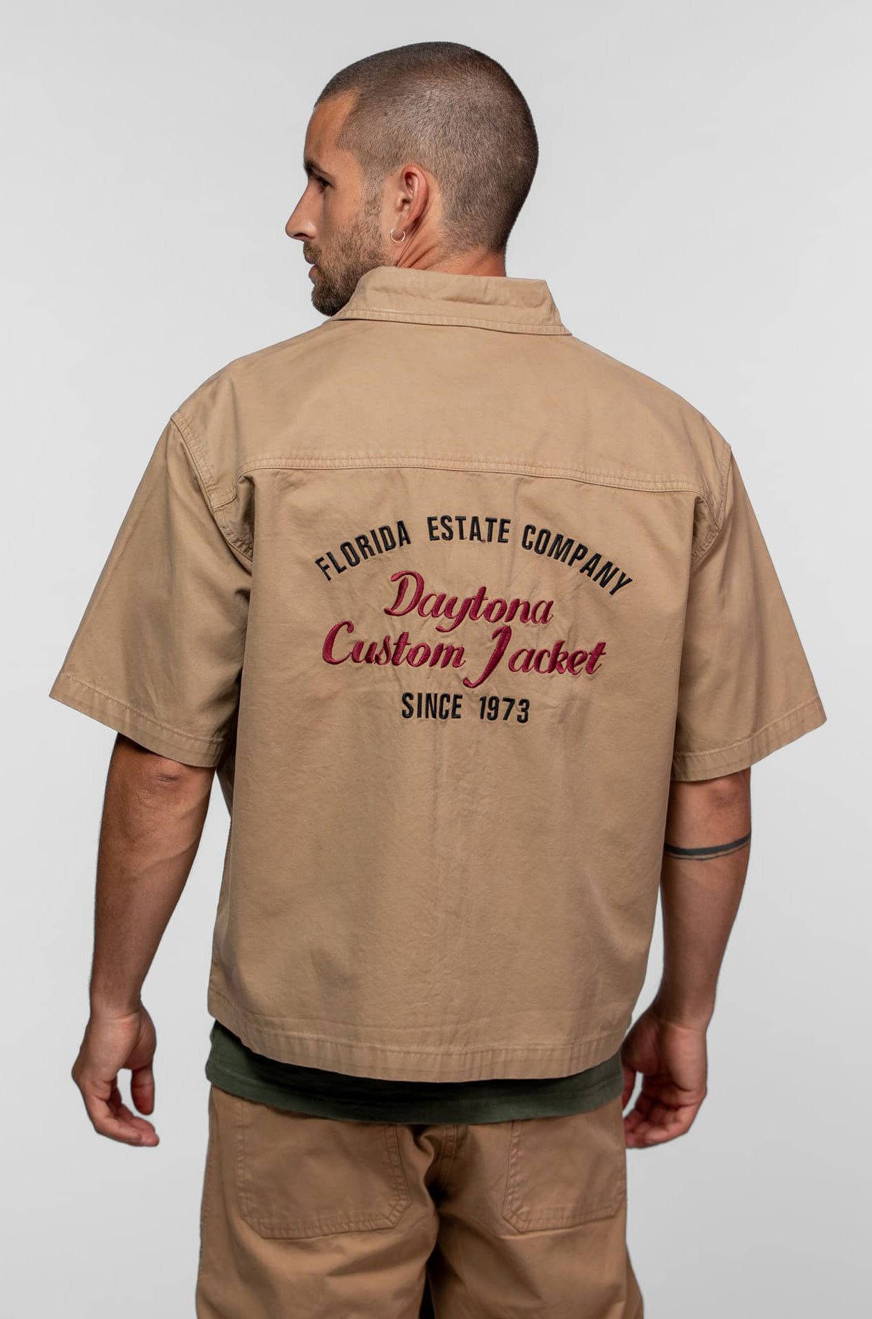 Vêtement en cuir Veste, parka & doudoune textile beige